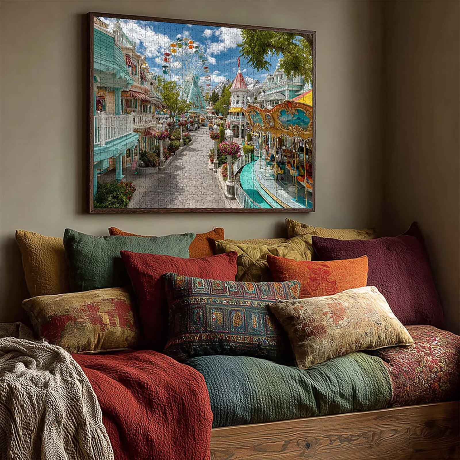 Puzzle Arte con Scatola Paesaggio, Architettura Puzzle Legno 2000 Pezzi Adulti 99x70cm, Attività di Intrattenimento ad Alta Difficoltà, DIY Classici Gioco, Jigsaw Per Tutta La Famiglia, Regalo, T-3649
