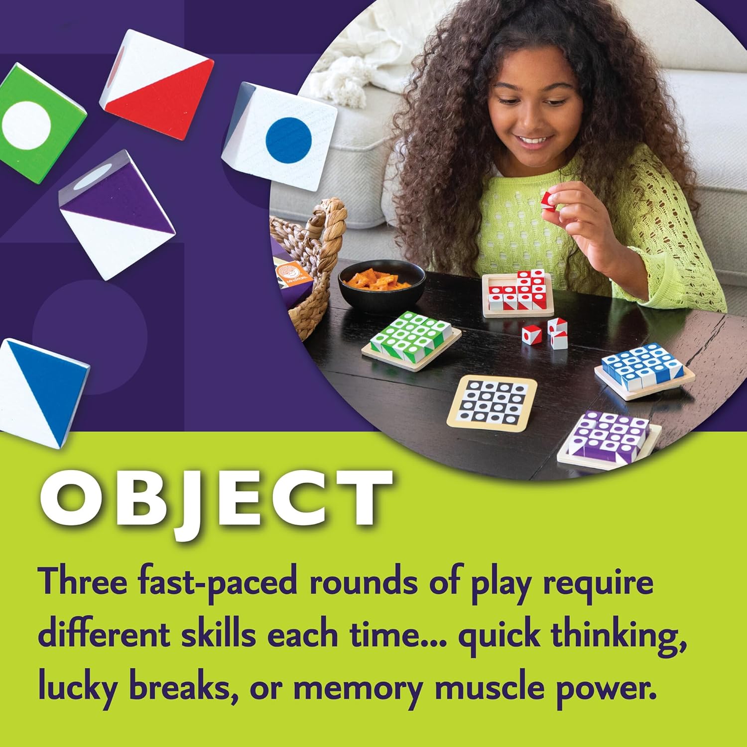 Mindware Q-Bitz Pattern Matching Fun Board Games for Family Game Night | Ages 8 and up 2-4 Players