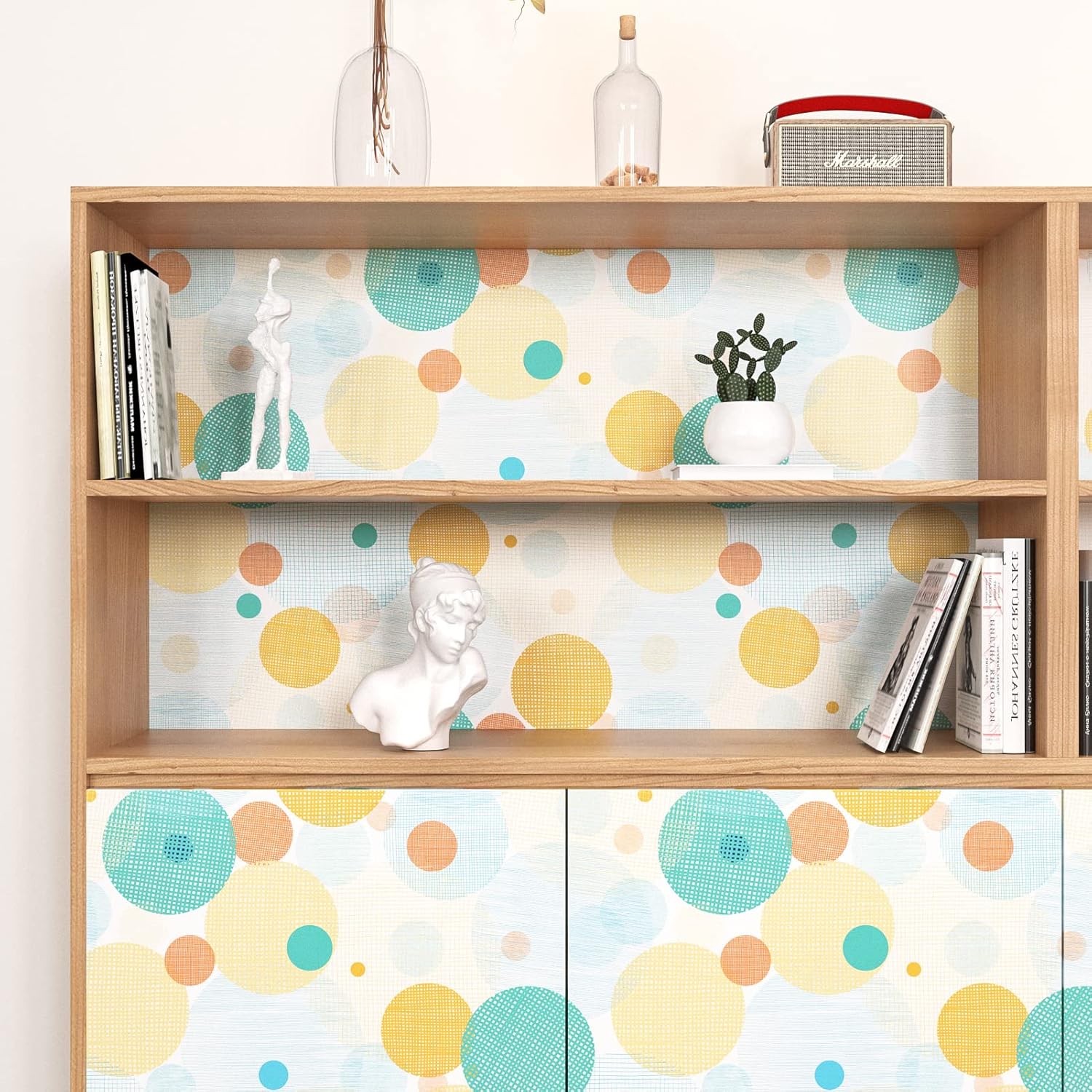 Dollhouse Wallpaper Peel and Stick Geometric Wallpaper 24" x 118" Abstract Contact Paper for Walls Cabinets Bedside Table Locker Bedroom Renters Temporary Self Adhesive Removable Wall Paper Roll