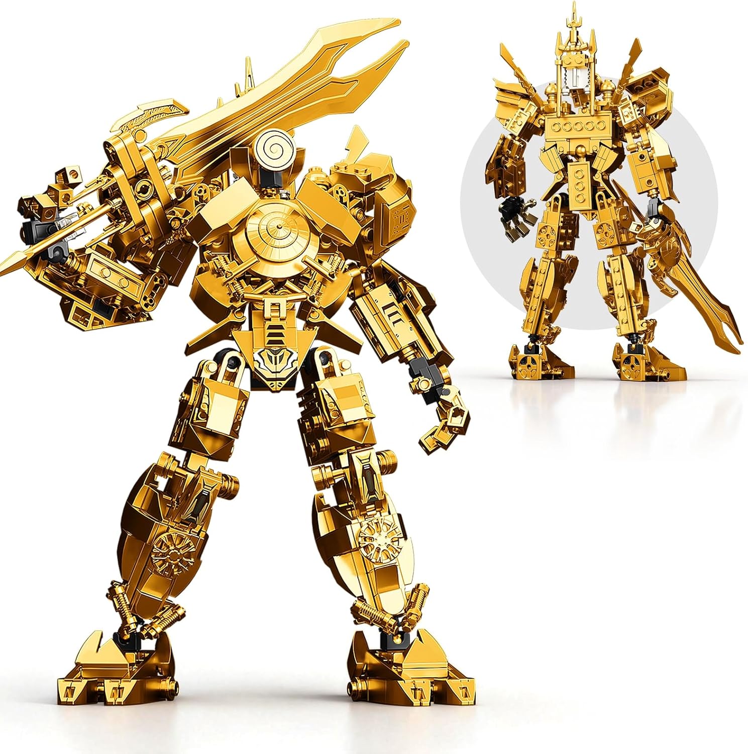 HIGH GODO Red Drill Mech Robot Building Blocks Set, Toilet Upgraded TV Figure Mech Model Building Kit, Cool Creative Robots Toys Gift for Teens Adults, 437 Pieces