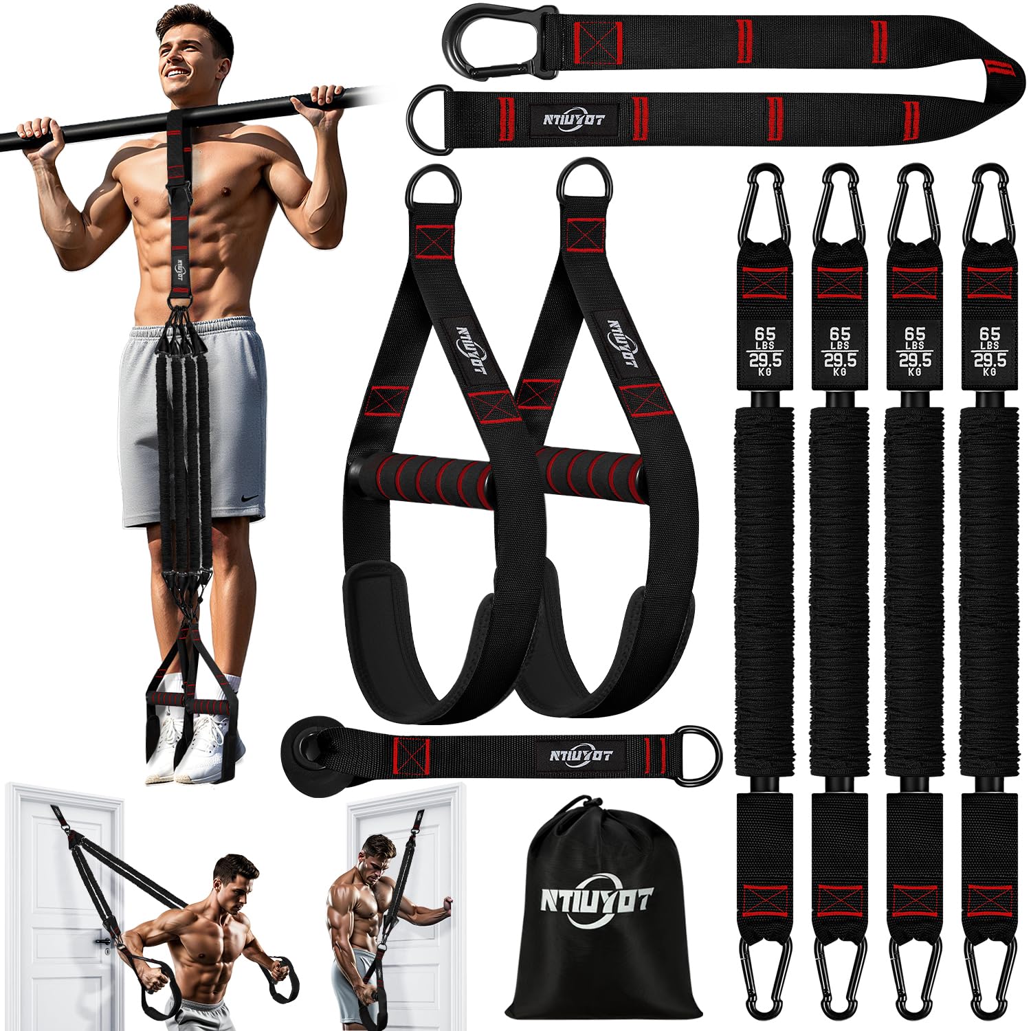 Pull Up Bands Heavy Duty Resistance Bands with Handle Workout Bands for Pull Up Bar Pullup Assist Band