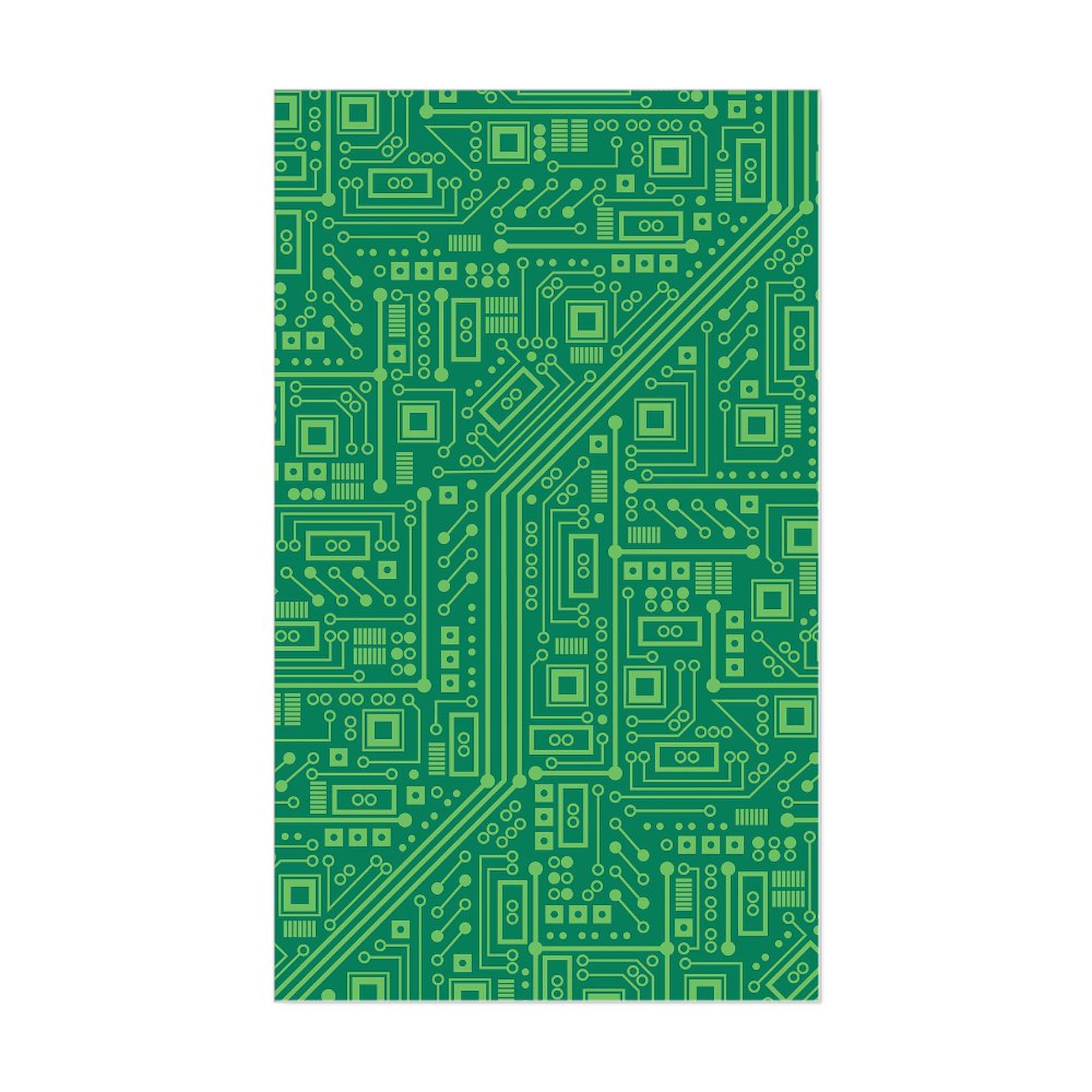 CafePress Green Circuit Board Rectangle Bumper Sticker Car Decal