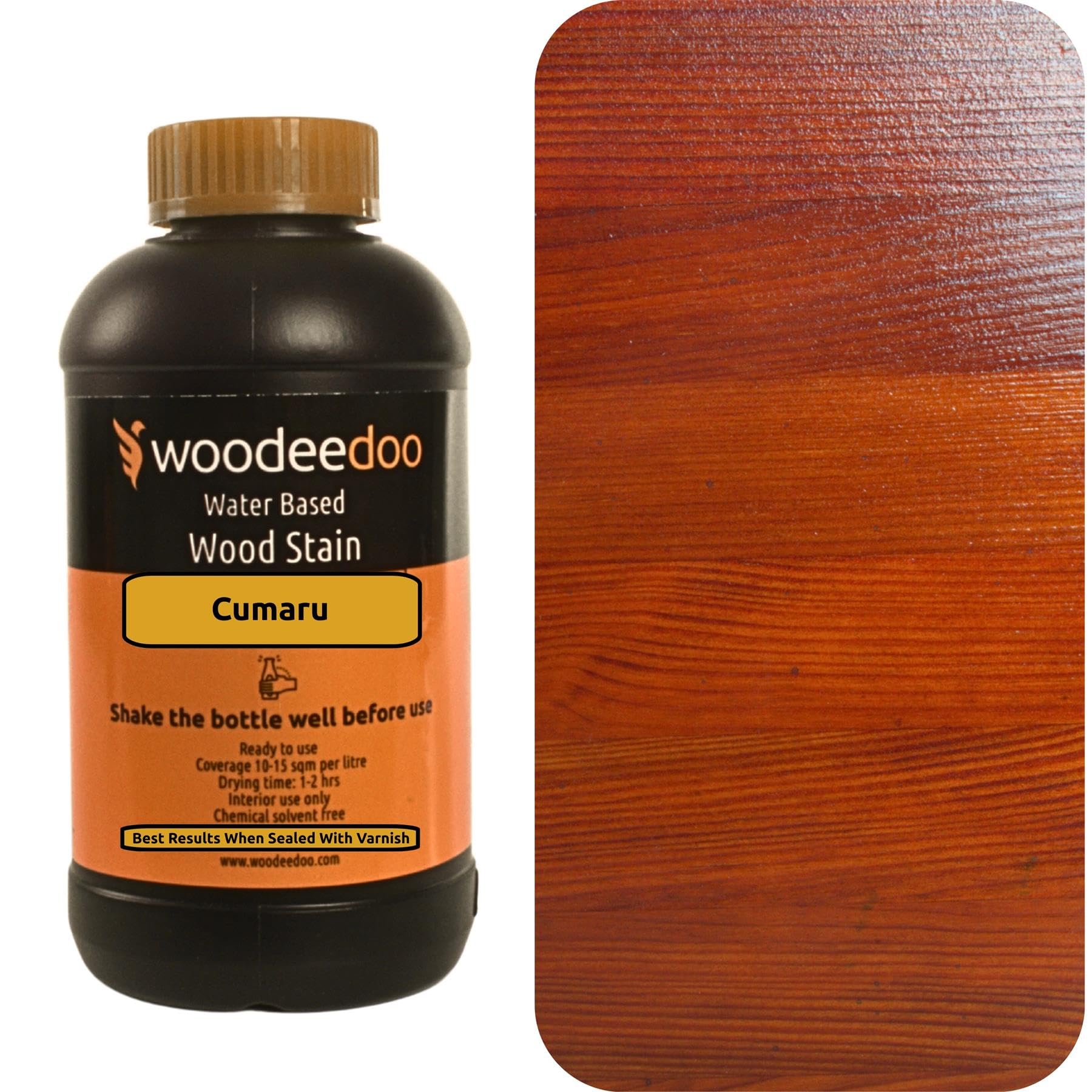 Woodeedoo Water-Based Wood Stain DyeCumaru1LReady To Use Quick Dry from B&Q