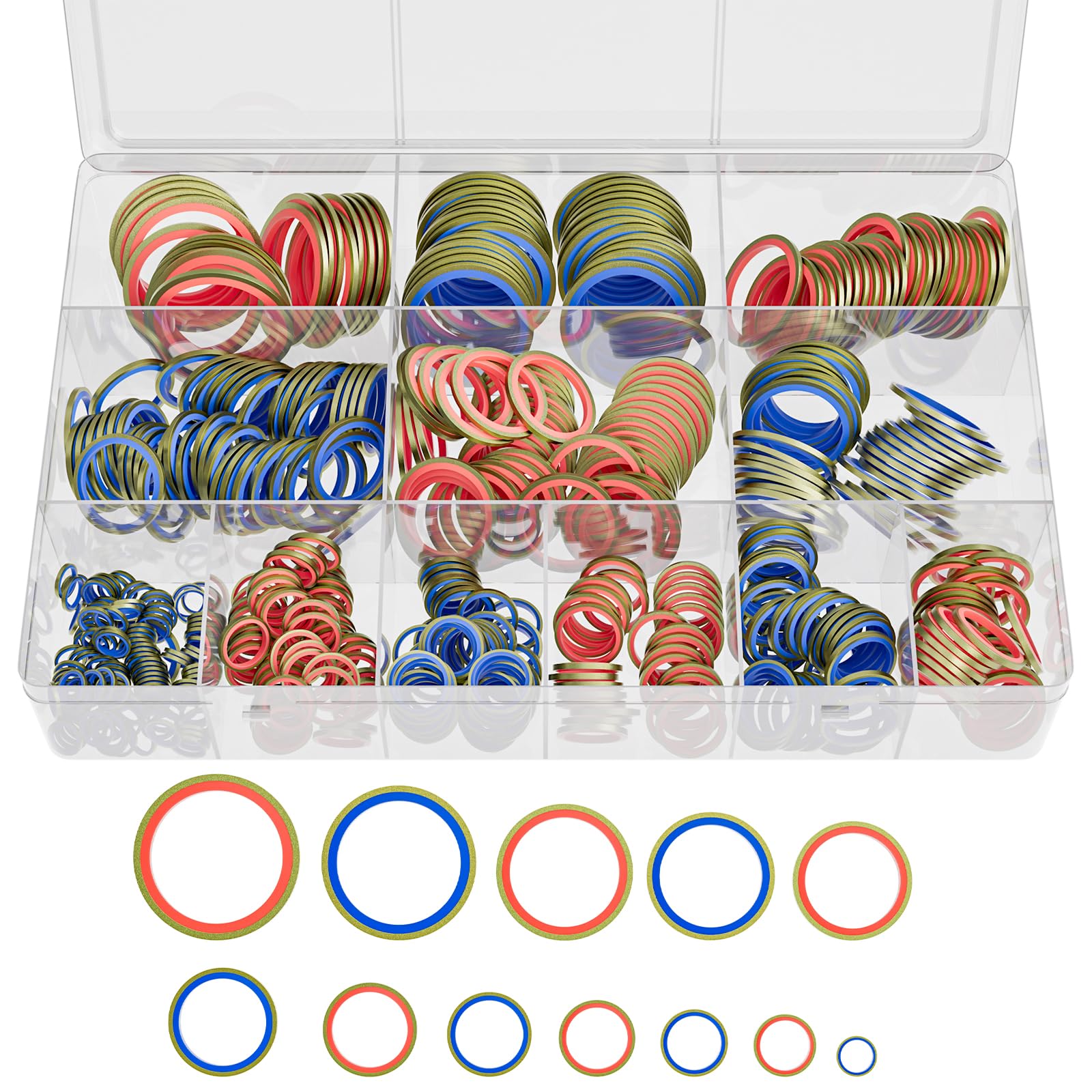 245 PCS Bonded Seal Oil Washers, Oil Drain Plug Gaskets, Engine Oil Crush Washers