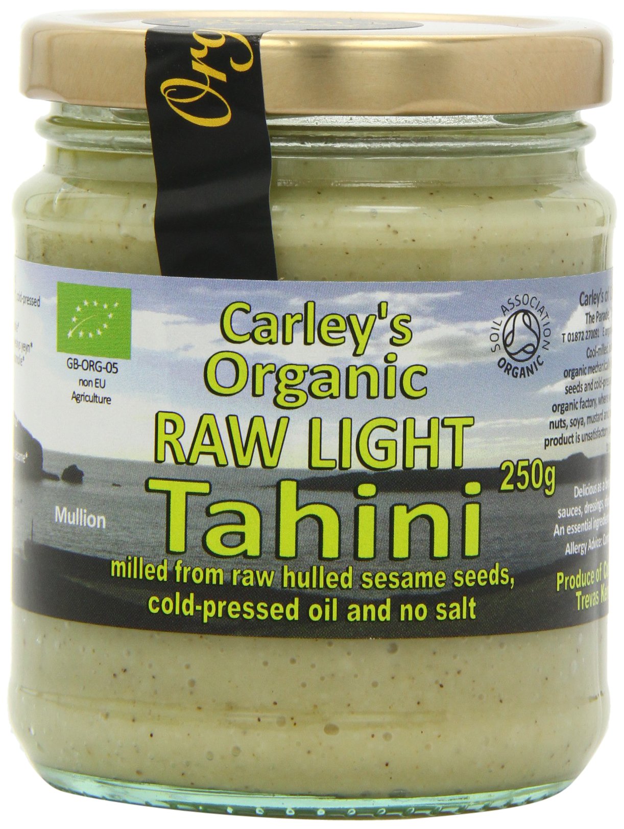 Carley's Organic Fairtrade Raw Light Tahini 250 g (Pack of 6