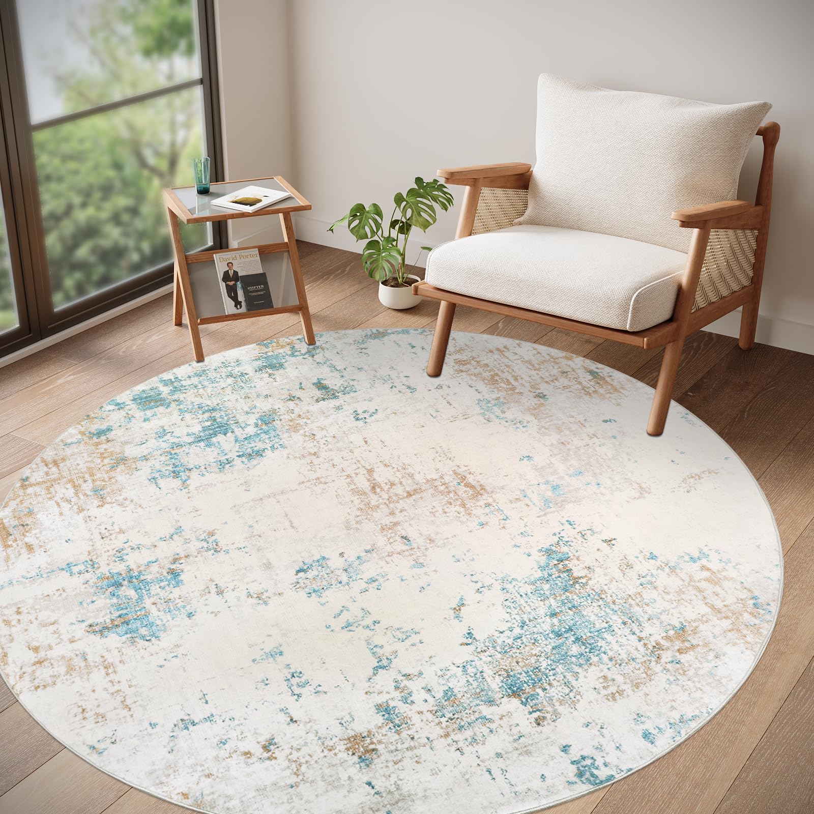 Homcomodar Großer Teppiche Wohnzimmer Abstrakter Teppich Waschbar Moderne Teppiche Weiche Kurzflor Teppich Drucke Teppich Schlafzimmer für Küche