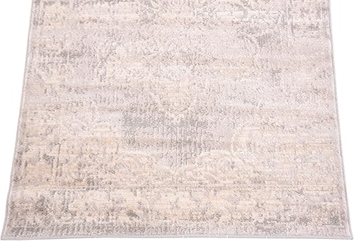 Miniatura 8 de Unique Loom Paris Collection - Alfombra tradicional gris envejecida en tonos pastel (2 pies 2 pulgadas x 3 pies)