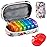 Serfeymi Weekly Travel Pill Organizer 2 Times A Day AM PM Upgraded Rainbow Pill Box 7 Day with Portable Zipper PU Leather Pill Case, Medicine Organizer for Pills, Vitamins, Fish Oils - Floral 03