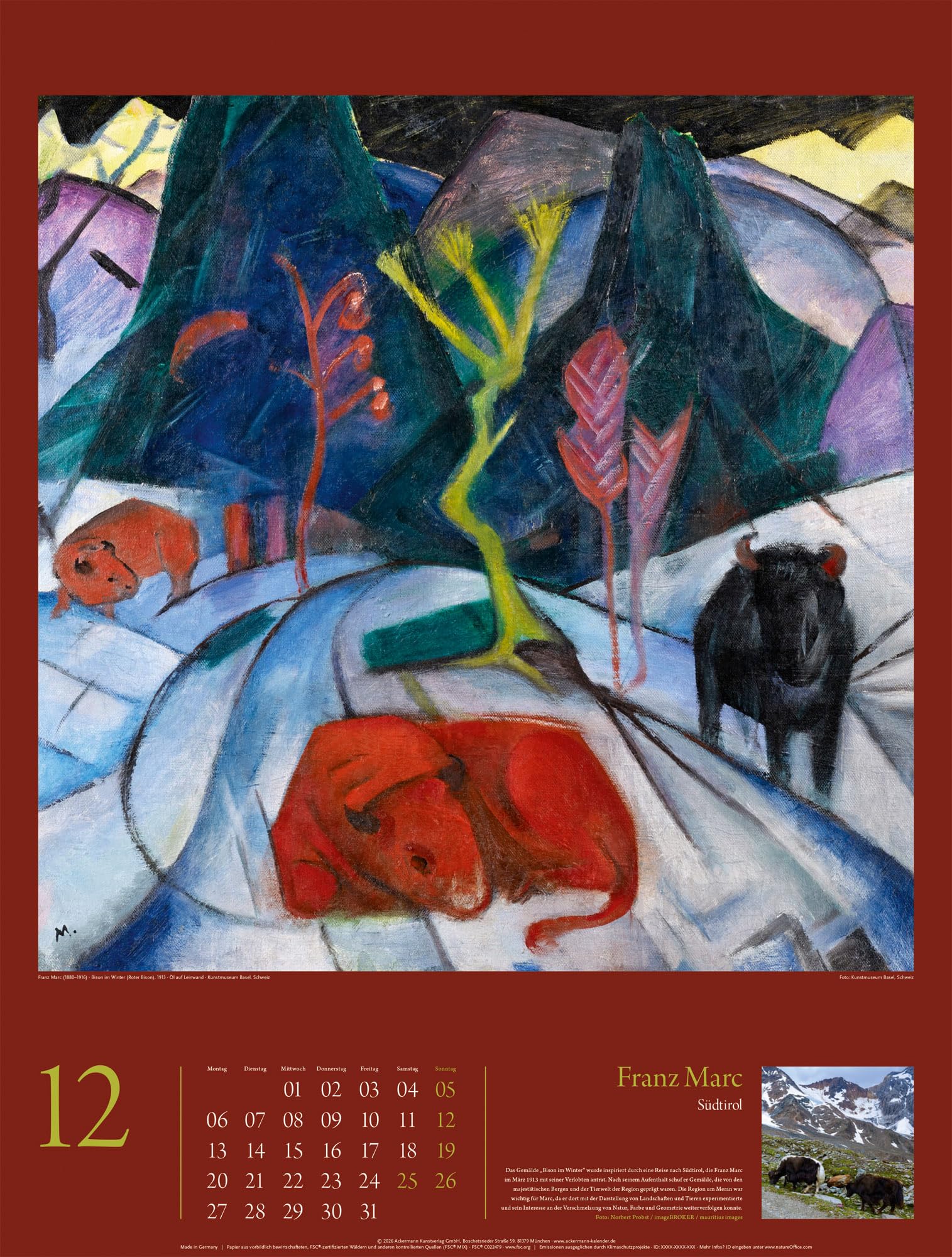 KunstGeschichten Kalender 2027 | Meisterwerke und die Orte ihrer Inspiration: Informativer Kunstkalender im großen Hochformat (50x66 cm) | Mit Texten