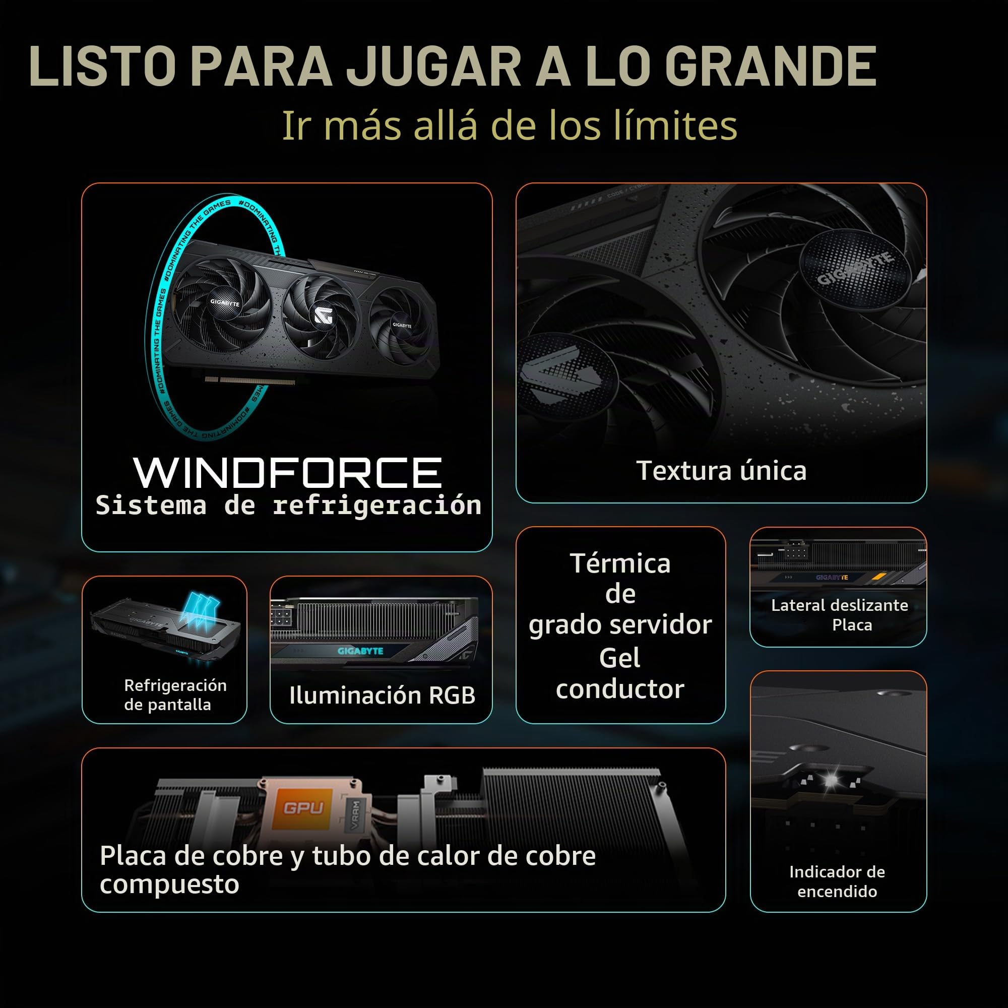 GIGABYTE Radeon RX 9060 XT Gaming OC 16G Tarjeta gráfica, PCIe 5.0, 16GB GDDR6, GV-R9060XTGAMING OC-16GD Tarjeta de Video