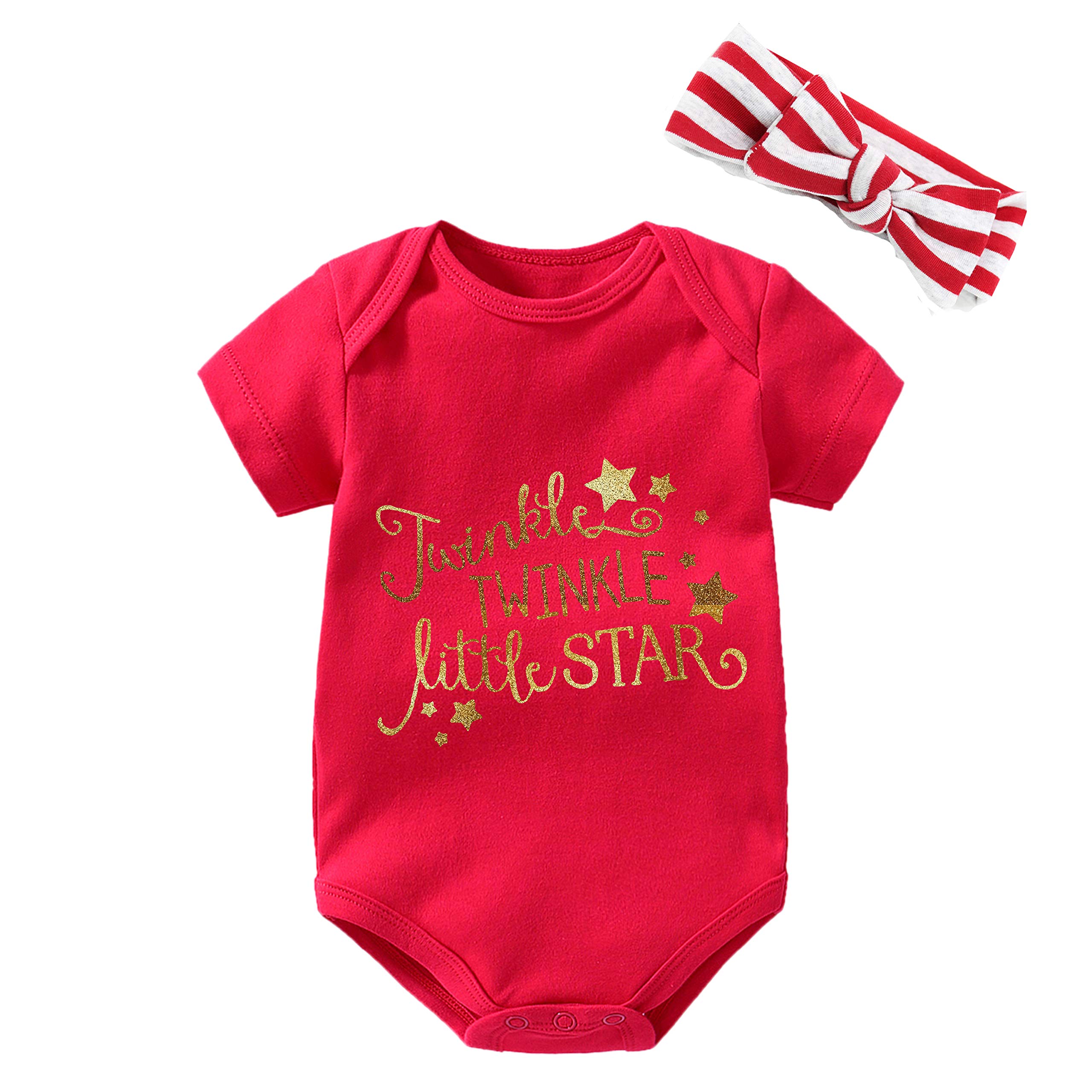 Baby Twins Bodysuits Gold Baby Bodysuit Newborn Baby Headbands Twinkle Twinkle Little Star Set