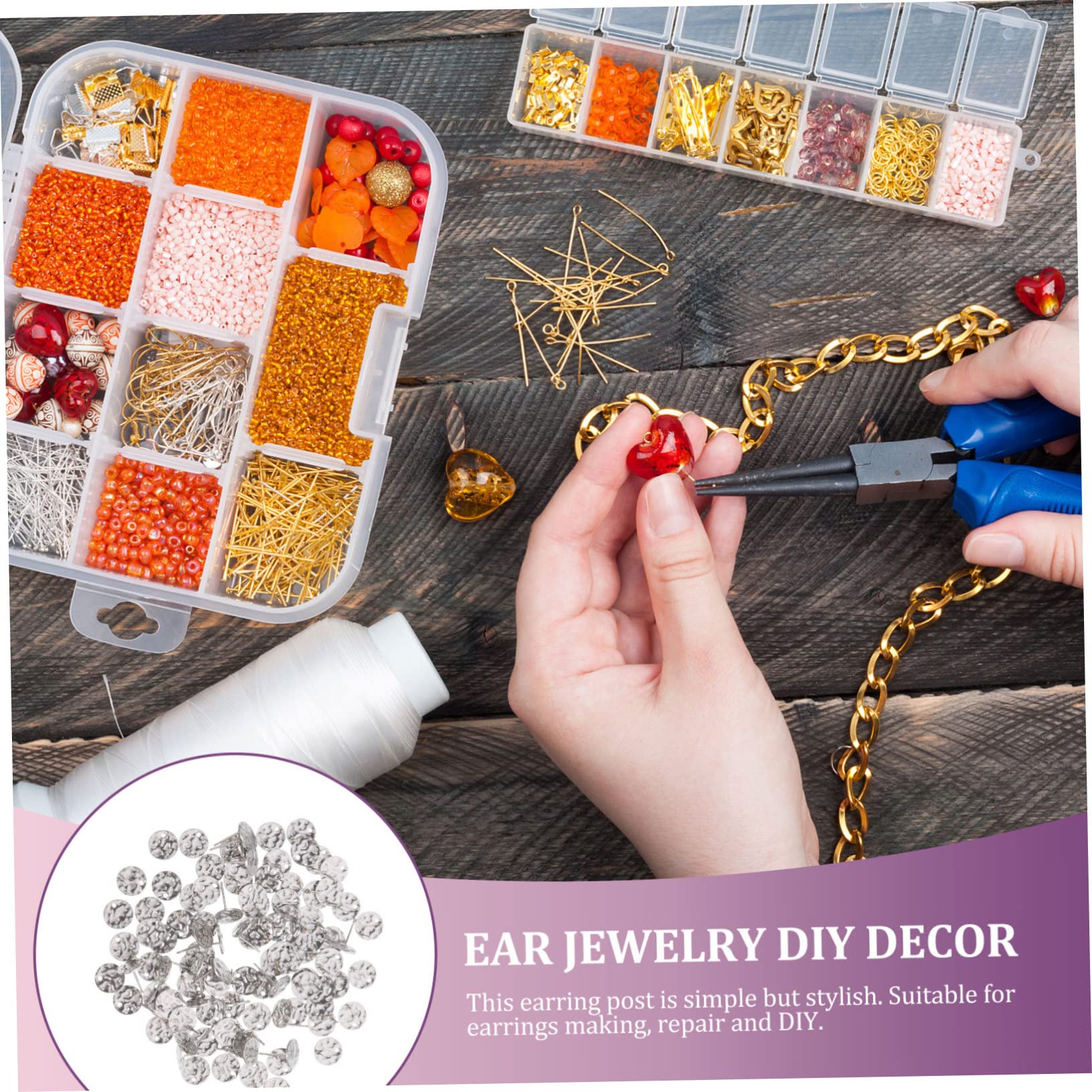 LIFKOME Lot De 5 Tiges De Boucles Doreilles En Acier Inoxydable Pour Fabrication De Bijoux 100 Pièces X 5