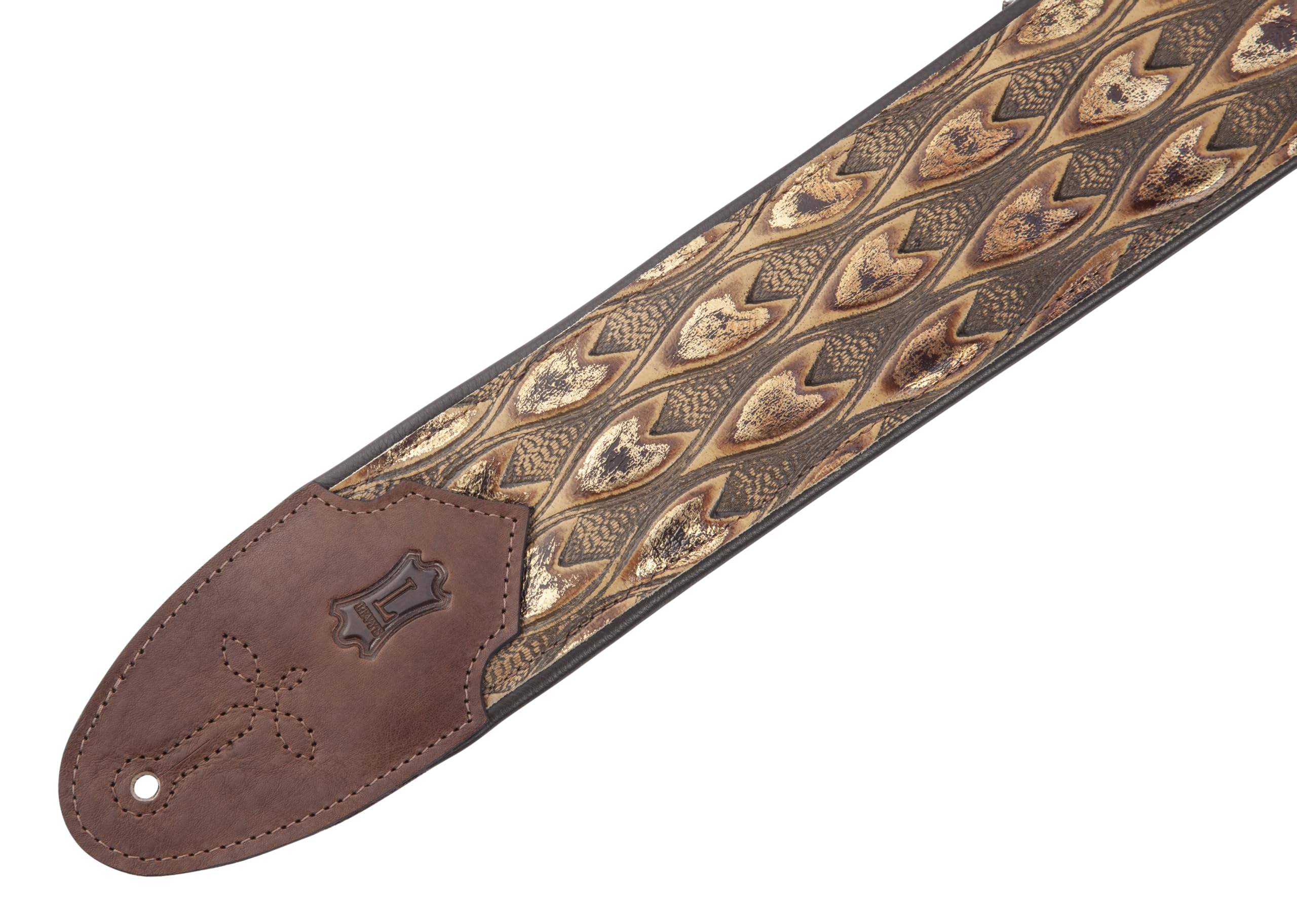 Levy's Leathers Sangle de guitare en cuir avec rembourrage en mousse et dos en cuir Largeur 7,6 cm