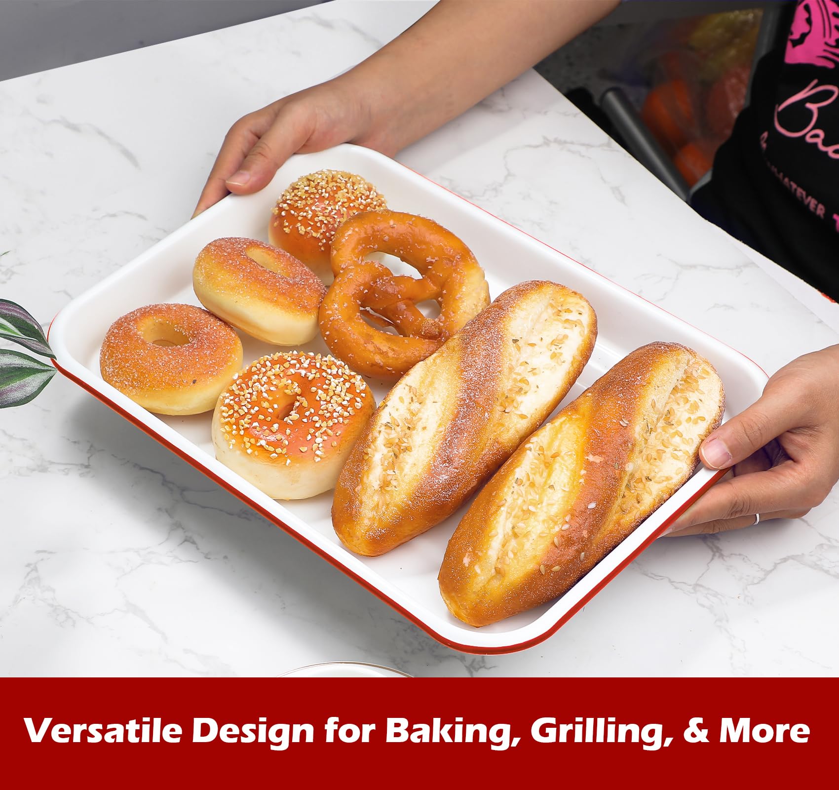 Webake Enamel Baking Sheet - 9x13 Nonstick -7 Webake Enamel Baking Sheet - 9x13 Nonstick -7