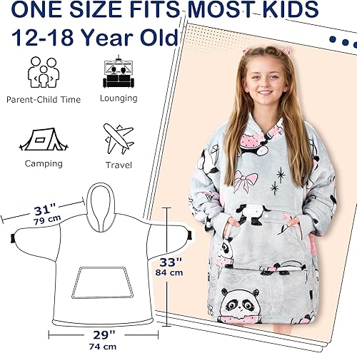 Miniatura 20 de Catalonia Rainbow Cat Oversized Blanket Hoodie Sweatshirt for Kids, Wearable Fleece Pullover with Large Front Pocket, Teen Boys Girls Gift