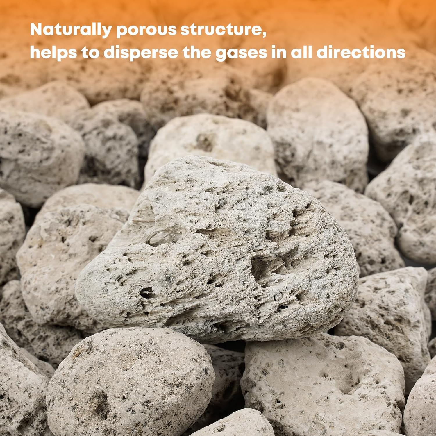 Stanbroil Light Weight White Lava Rock Granules - Natural Volcanic Rocks Decorative Landscaping Stones for Outland Living Bond Portable Fire Pit, Gas Log Set and Fireplace - 5 Pounds (1.2" - 1.9")