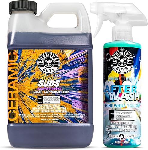 Vista 12 de Chemical Guys CWS_212_64M - Paquete de iniciación para lavado de autos HydroSuds Ceramic SiO2 Shine High Foaming Car Wash Jabón, 64 onzas, aroma a