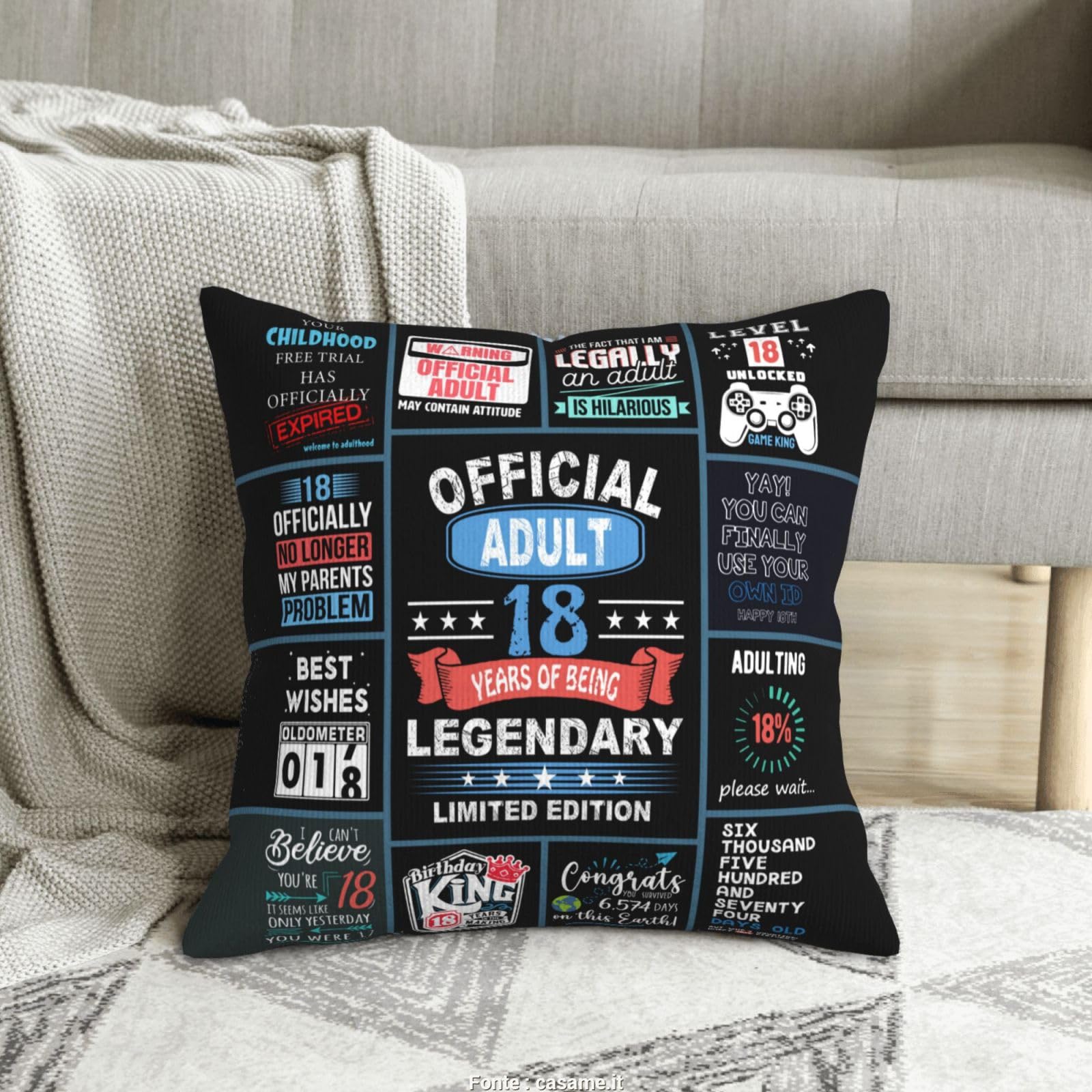 Funda De Cojín De Cumpleaños Número 12 Para Niñas Y Niños – 18x18 Pulgadas, Diseño Divertido, Lino Suave, Regalo Original