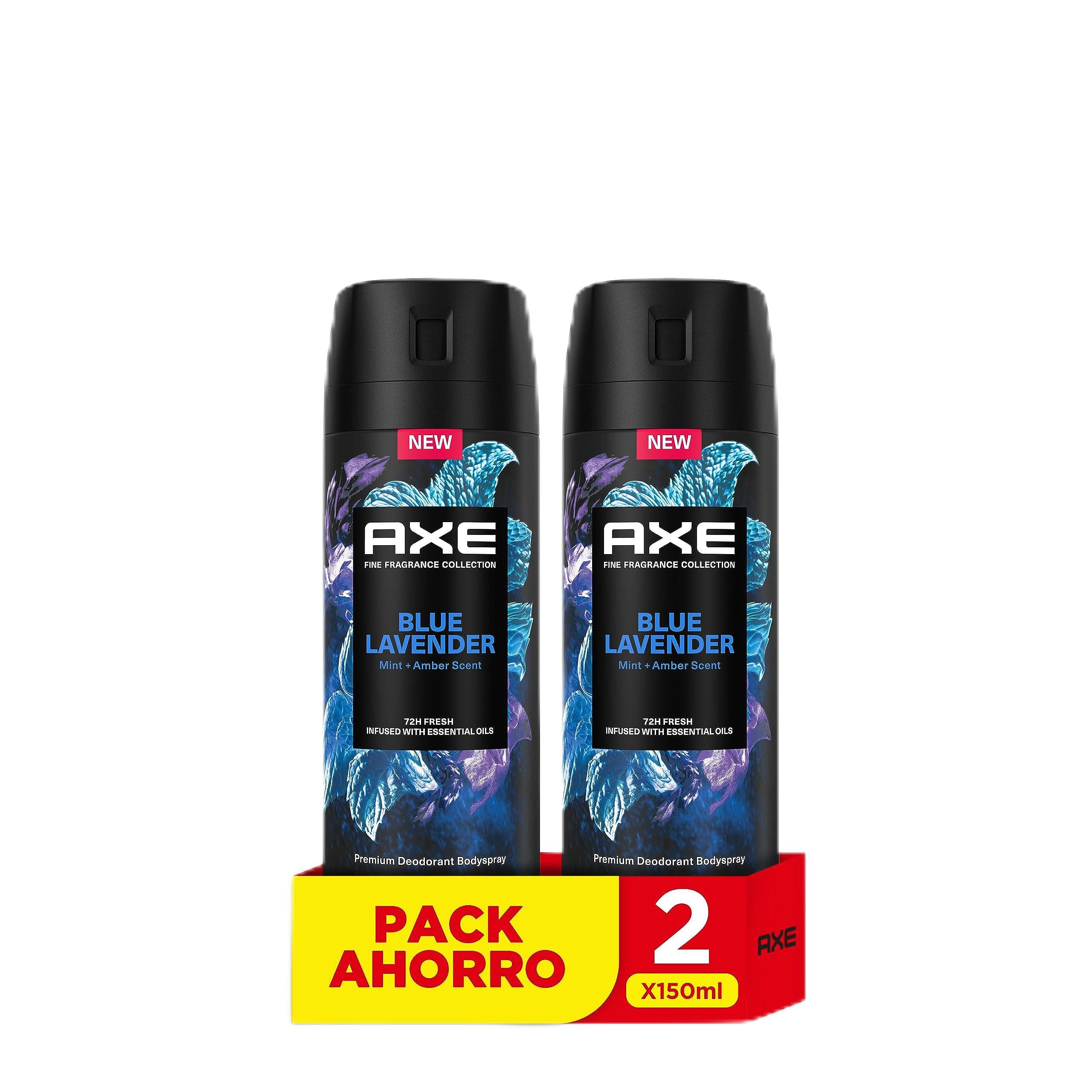 Axe Desodorante en aerosol para hombre Blue Lavender Fragancia Premium 150ml, 2 Unidades