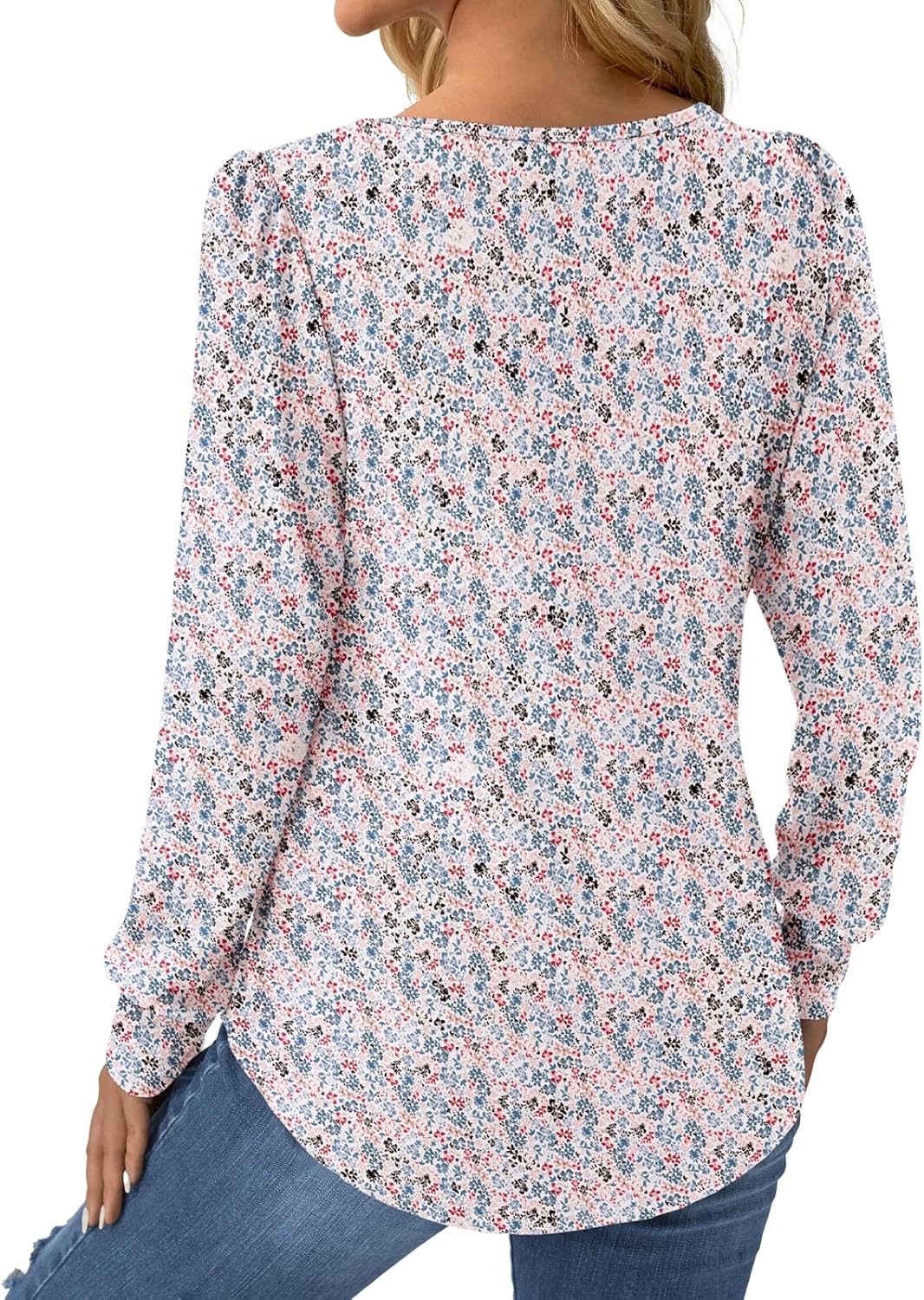 Women Long Sleeve Shirts Fall Tops Dressy Pleated Scooped Neck Tunic Tops for Leggings S-3XL - Image 5