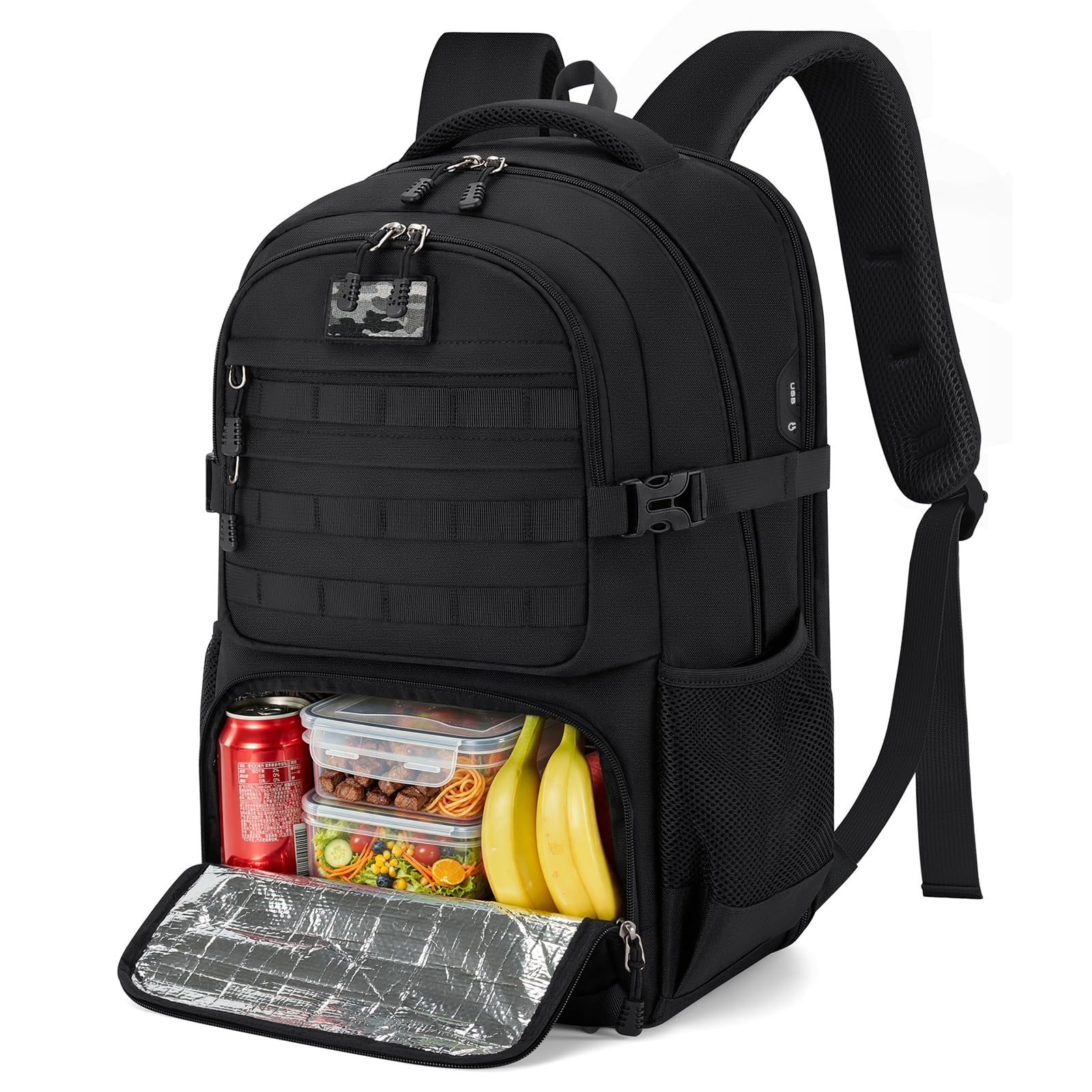 RAINSMORE Zaino Porta PC 17.3 Pollici con Scomparto Termico, Zaino Uomo
