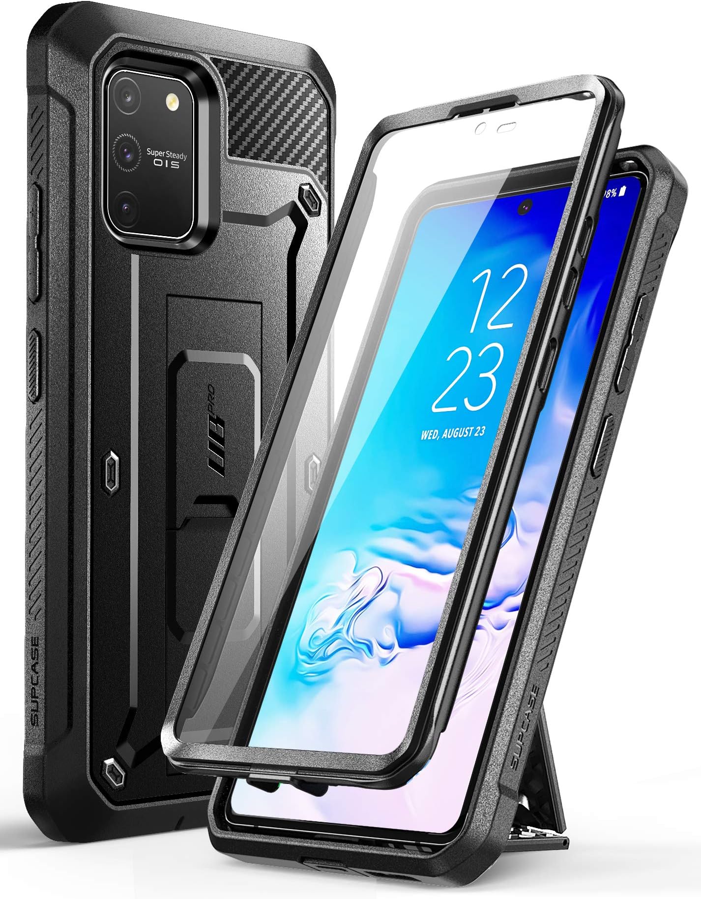 Unicorn Beetle Pro Series Design for Galaxy S10 Lite Case,Full-Body Dual Layer Rugged Holster & Kickstand with Built-in Screen Protector (2020 Release) (Black)