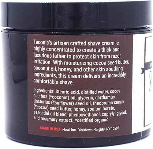 Miniatura 16 de Taconic Shave, Crema de afeitado totalmente natural – Crema de afeitar altamente concentrada para hombres y mujeres – 4 oz. Crema de afeitar