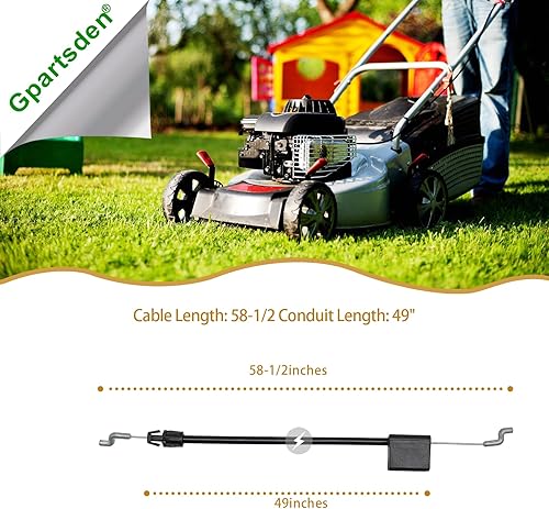 Miniatura 2 de Cable de control 104-8677 para cable de cortacésped Toro 20001 20003 20005 290-935 58-1/2 pulgadas x 49 pulgadas