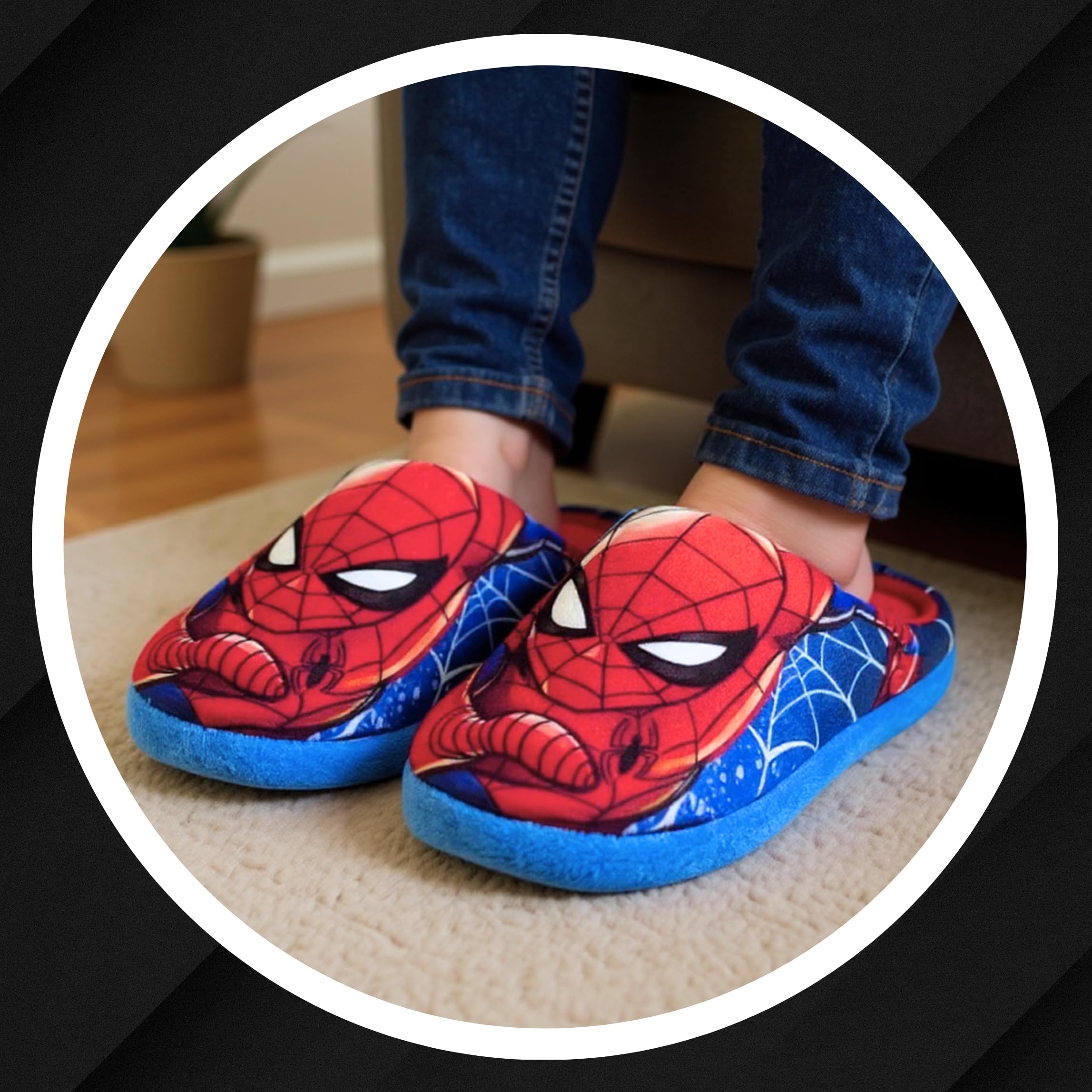 Marvel Spiderman Chaussons Enfants, Pantoufles Cadeau Garçons et Adolescentes, Tailles EU 28 à 33