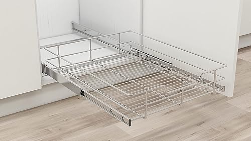 Miniatura 4 de Organizador de gabinete extraíble  Cesta deslizante debajo del gabinete para cocina baño despensa estantes deslizantes resistentes requiere al menos