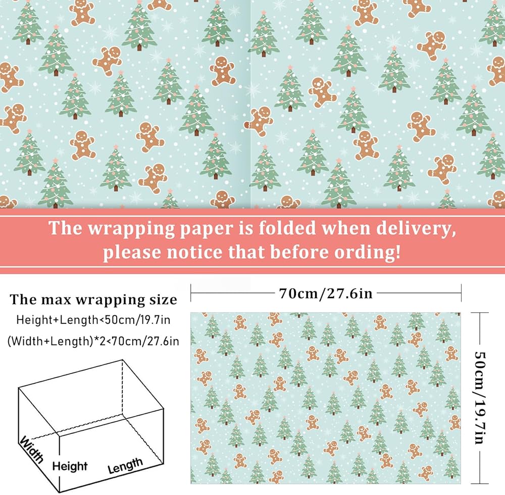 Amazon.com: Whaline 12 Sheets Christmas Wrapping Paper Xmas Tree Gingerbread Mint Green Pink Gift Wrap Paper 19.7 x 27.6 Inch Christmas Folded Flat Art Paper for Winter Holiday Party Craft Gift Decor : amazon-com-whaline-12-sheets-christmas-wrapping-paper-xmas-tree-gingerbread-mint-green-pink-gift-wrap-paper-19-7-x-27-6-inch-christmas-folded-flat-art-paper-for-winter-holiday-party-craft-gift-decor