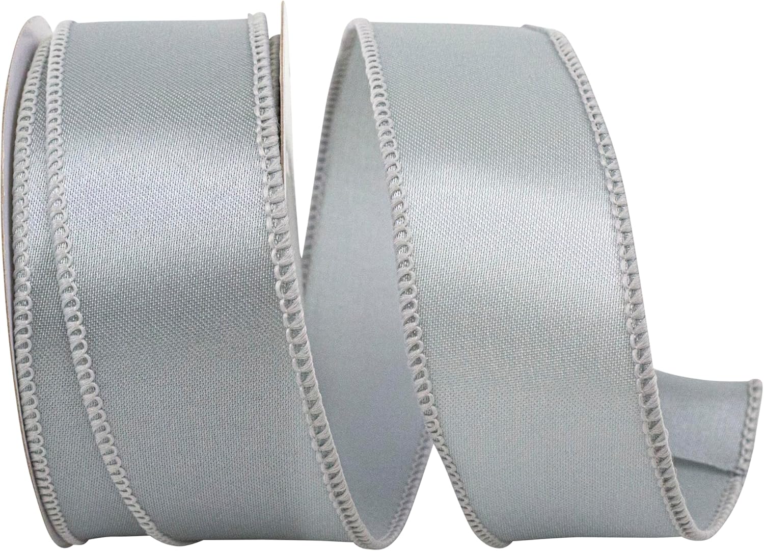 Reliant Ribbon 92575W-070-09F Satin Value Wired Edge Ribbon, 1-1/2 Inch X 10 Yards, Silver
