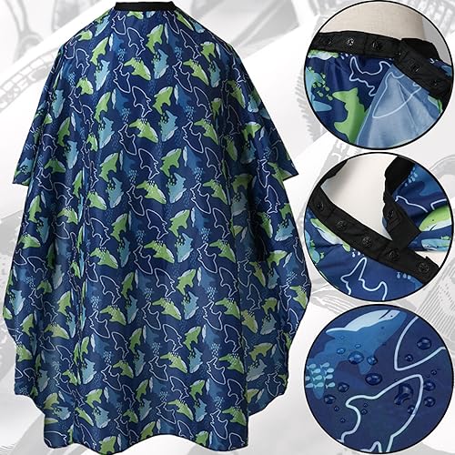 Miniatura 3 de Profesional Impermeable Peluquería Cabo Corte De Peluquería Salón De Peluquería Con Cierre A Presión Rayas, Azul