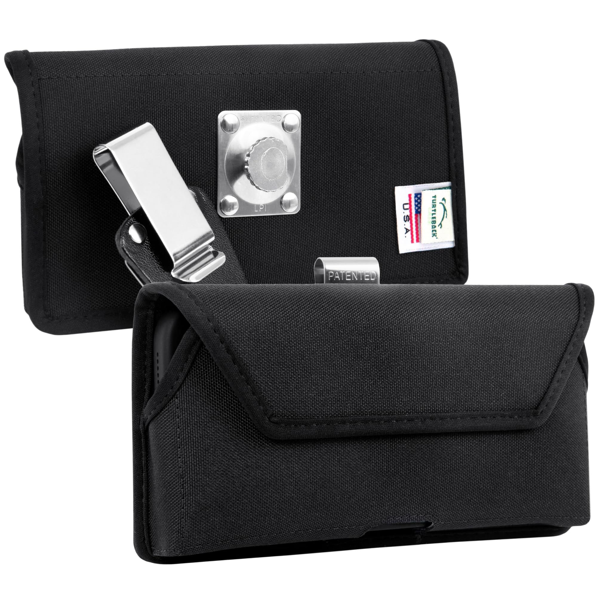 Turtleback Premium Nylon Holster for Samsung Galaxy S24, S23 Ultra, S22, S21, and S20 Ultra - Small - Black Belt Holder Fits Phones with Slim Cases