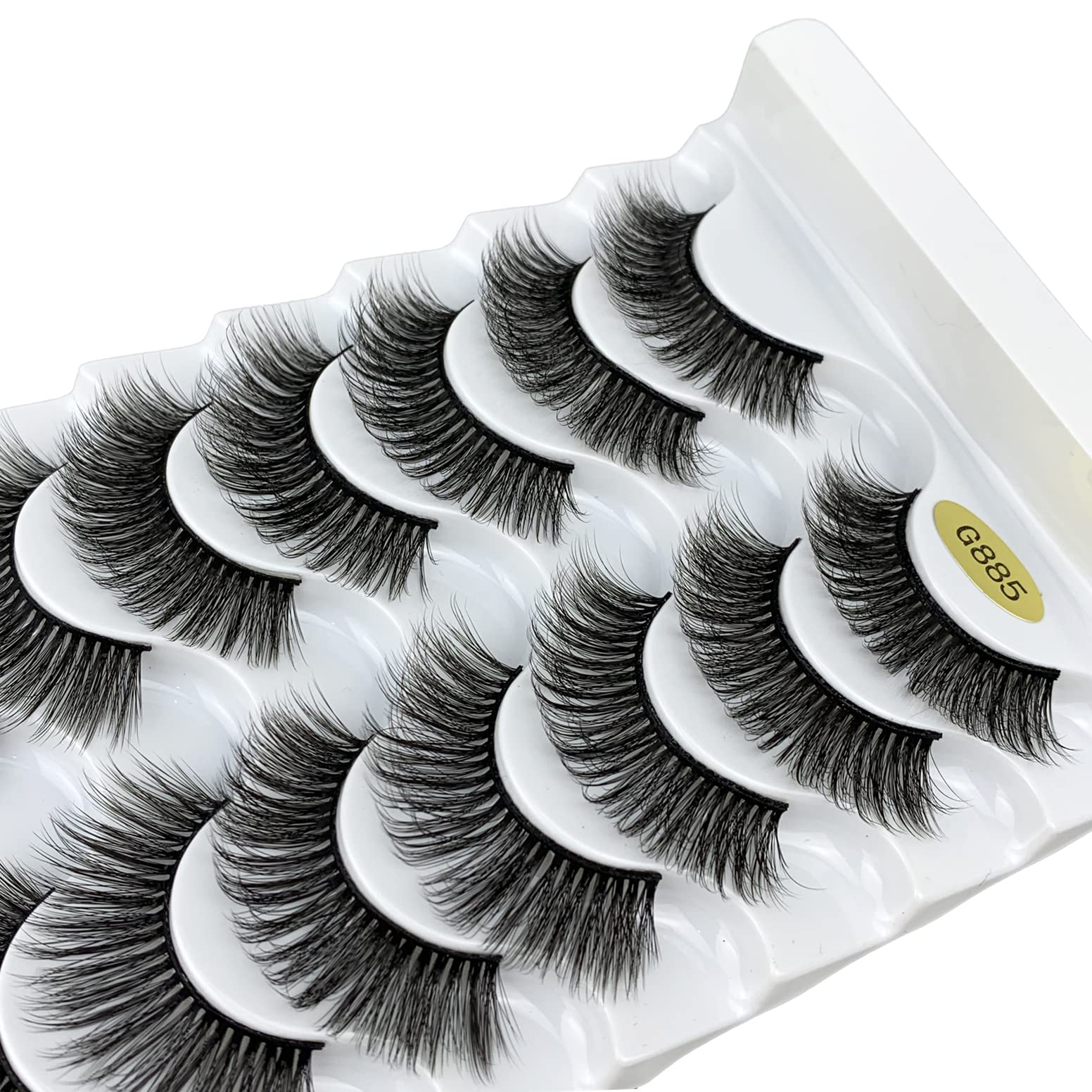 KOKAY False Eyelashes Russian Strip Lashes Faux Mink Lashes 8 works DD Curl - Image 4