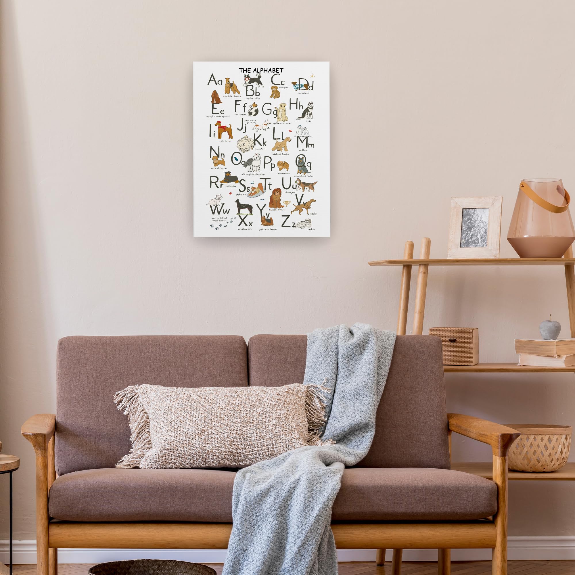 A Dog's /A Cat's イラスト大判ABCポスター 2枚/円筒容器 Amazon.com: Pugwak ABC Alphabet Dog Wall Art Canvas Prints