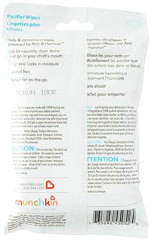 Miniatura 8 de Munchkin Arm  Hammer - Toallitas para chupete limpia de forma segura los artículos esenciales para bebés y niños pequeños 1 paquete 36 toallitas