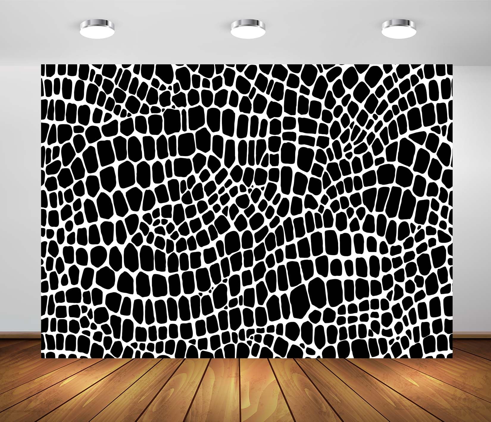 5.2x3m Toile de Fond Abstraite en Peau de Serpent Noir et Blanc, Motif de Peau de Crocodile, Dinosaure, Serpent, Reptile, décorations de fête, bannière, séance Photo, Accessoire de Studio