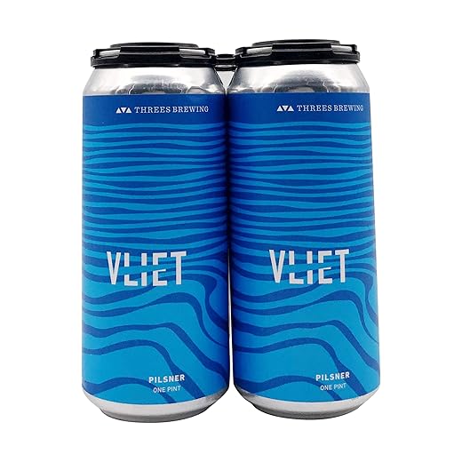 THREES BREWING Pilsner Vliet Can, 16 Fluid Ounce (Pack of 4)