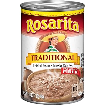 Rosarita Traditional Refried Beans, 16 oz, 24 Pack