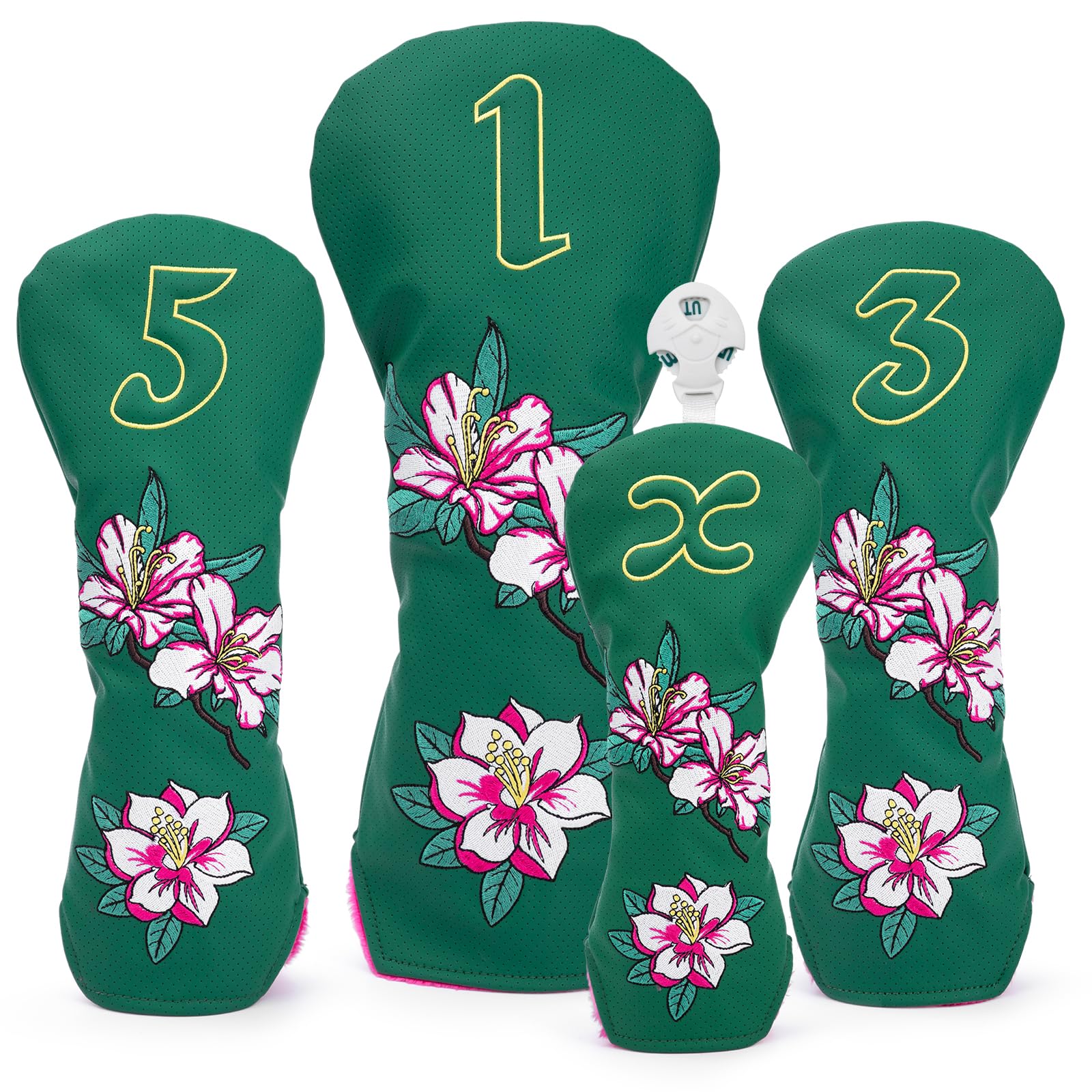 Coperture per mazze da golf Azalea Ricamo Driver Cover Fariway Legno Copertura ibrida Copertura in Pelle Golf Headcovers per la maggior parte delle marche