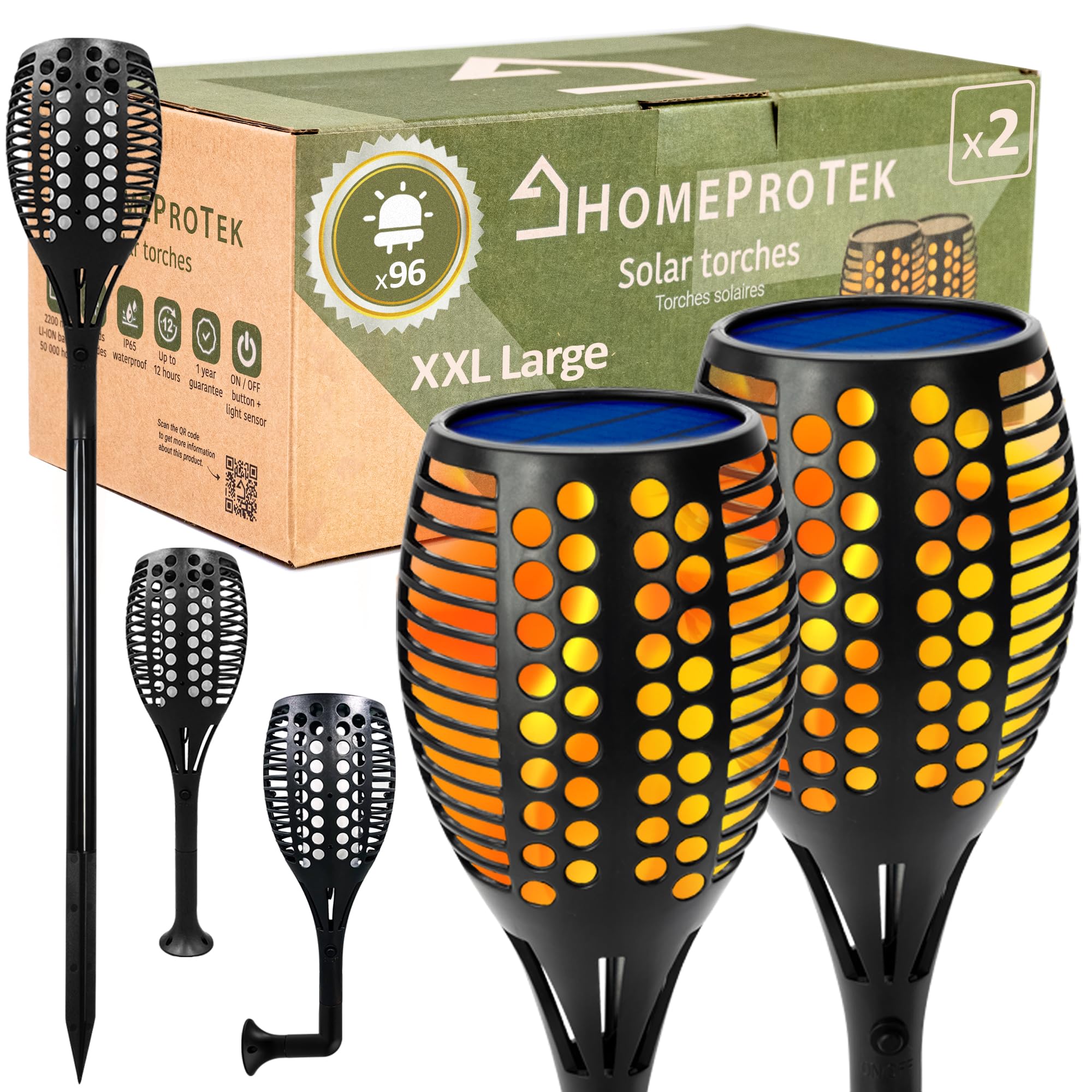 Luci Solari Da Giardino A Fiamma - 4 Pezzi Con Effetto Danzante | Impermeabili IP65 Per Esterno - Foto 9