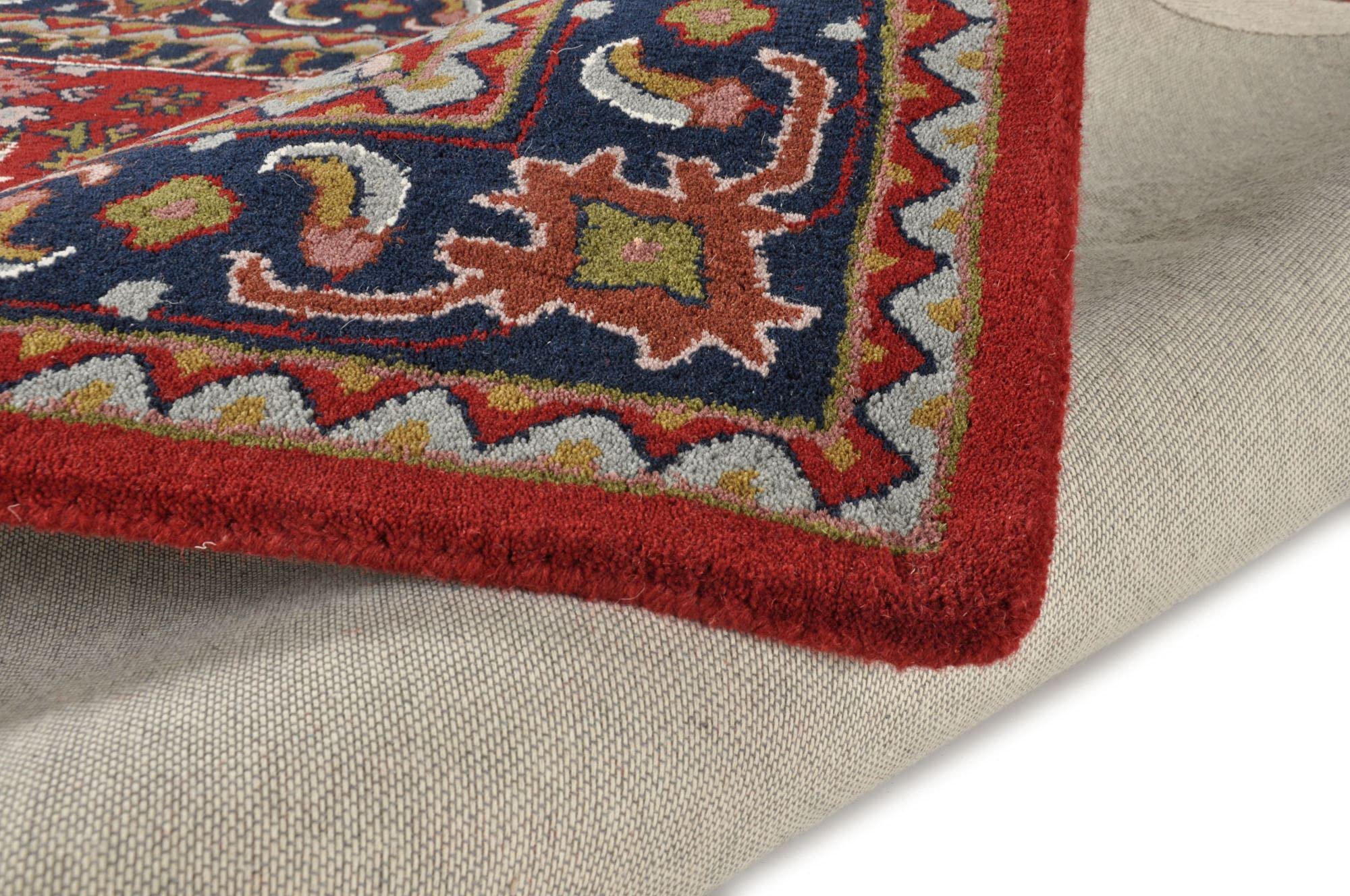 Theko | Tappeto Royal Persian in 100% lana vergine | IWS | fatto a mano con tecnica del tufting | Colore: Rosso | Dimensioni: 40 x 60 cm