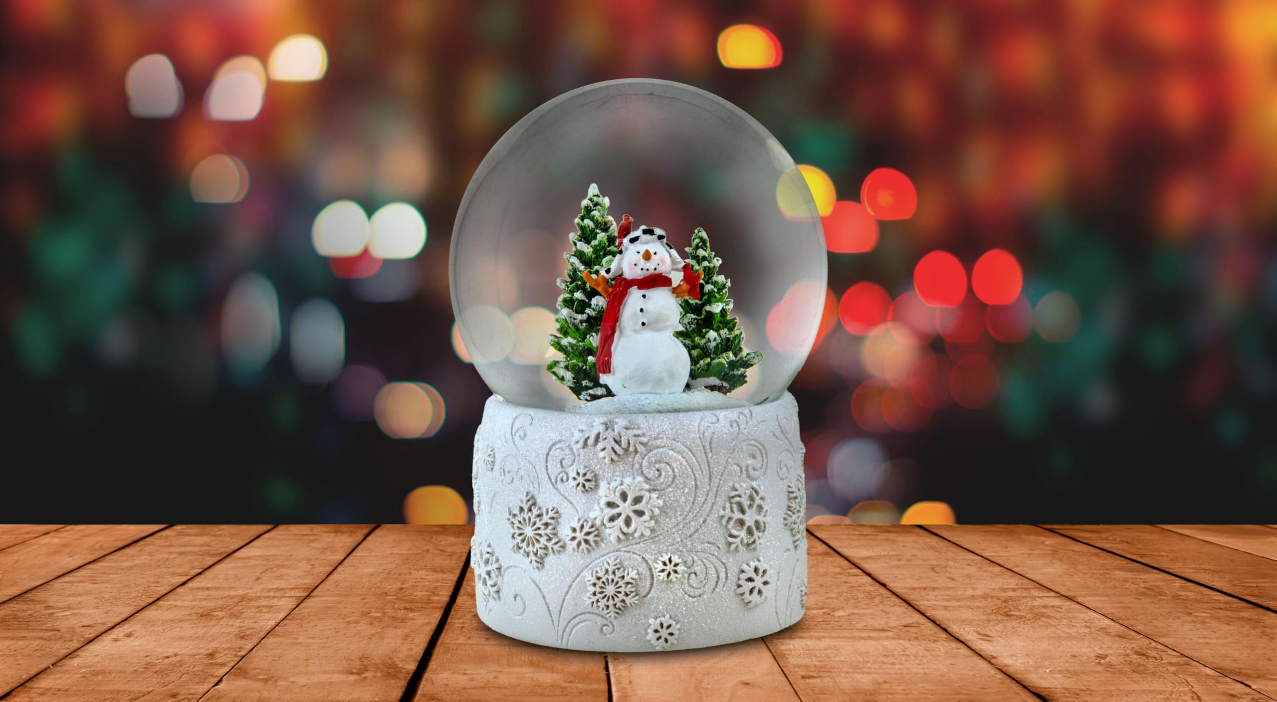 Amazon.com: 120MM Snowman Snow Globe with White Snowflake Base by