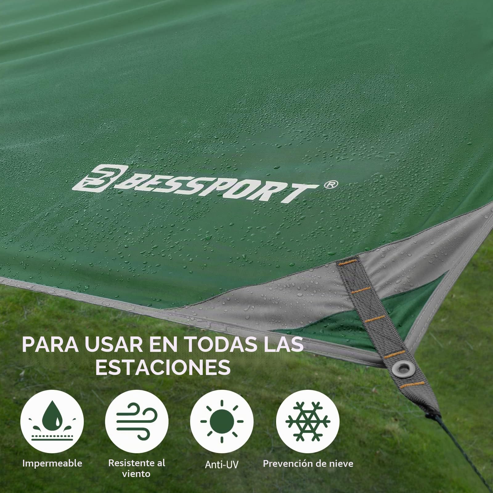 Bessport Toldo de Refugio Impermeable, Tienda de campaña, portátil, Ligera, Impermeable, Refugio para Camping, Senderismo