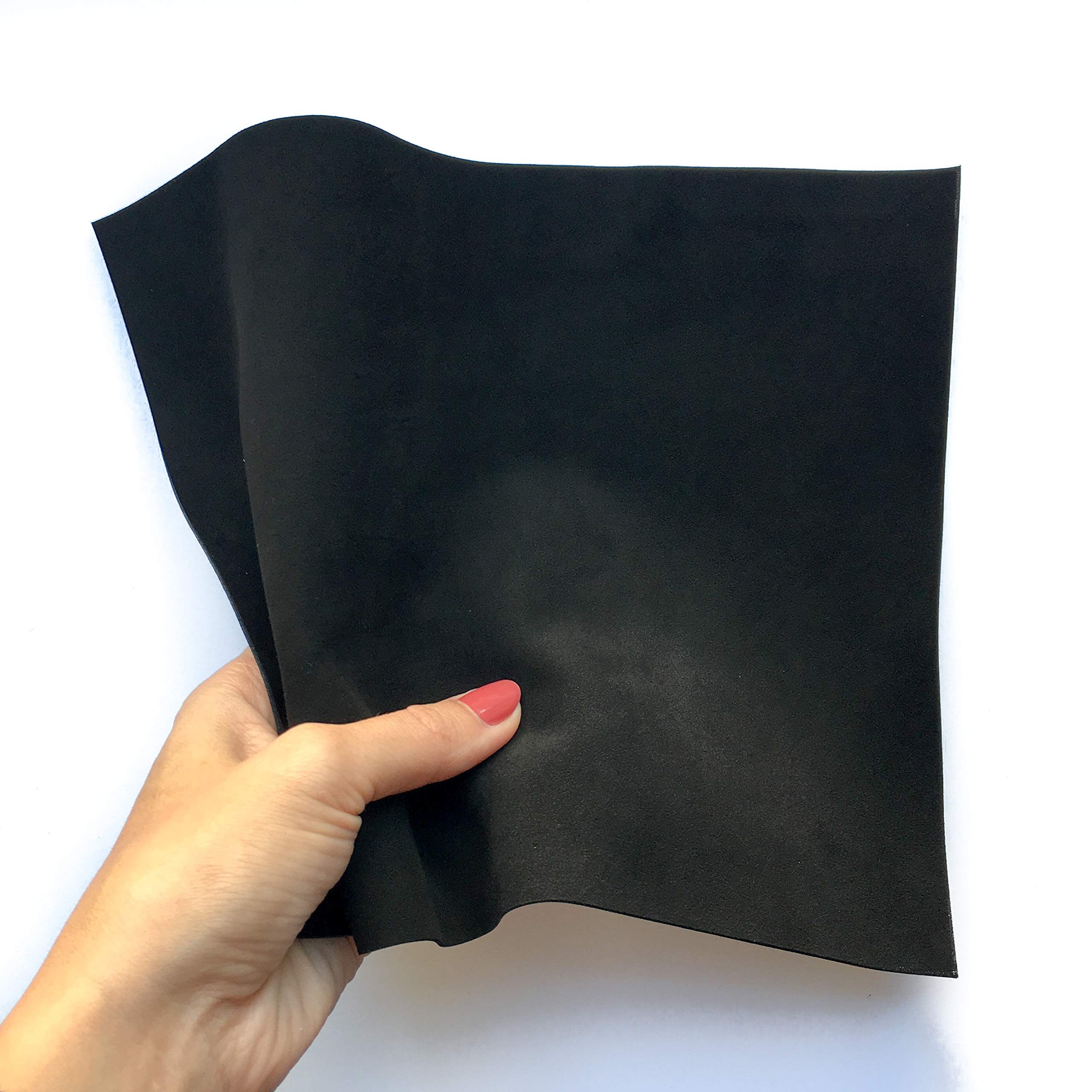 Echtes schwarzes Wildleder-Leder: echtes Ledertuch zum Basteln (schwarz, 30 x 30 cm)