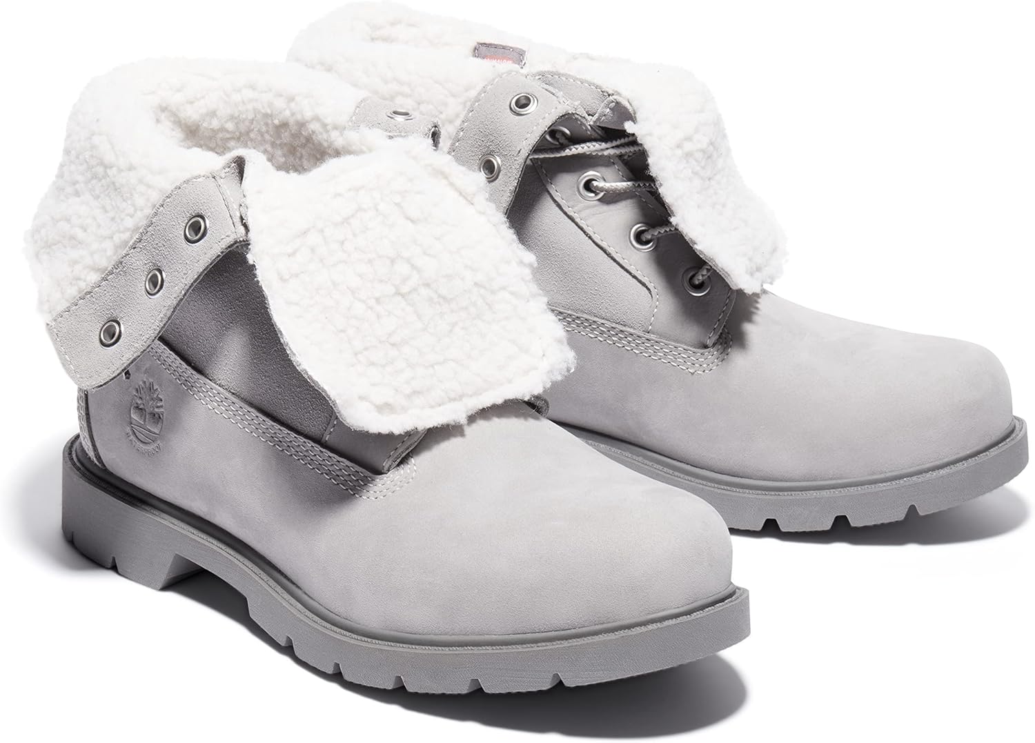Timberland Women's Linden Woods Waterproof Fleece Fold-Down Boots, Medium Grey Nubuck, 6 - Image 7