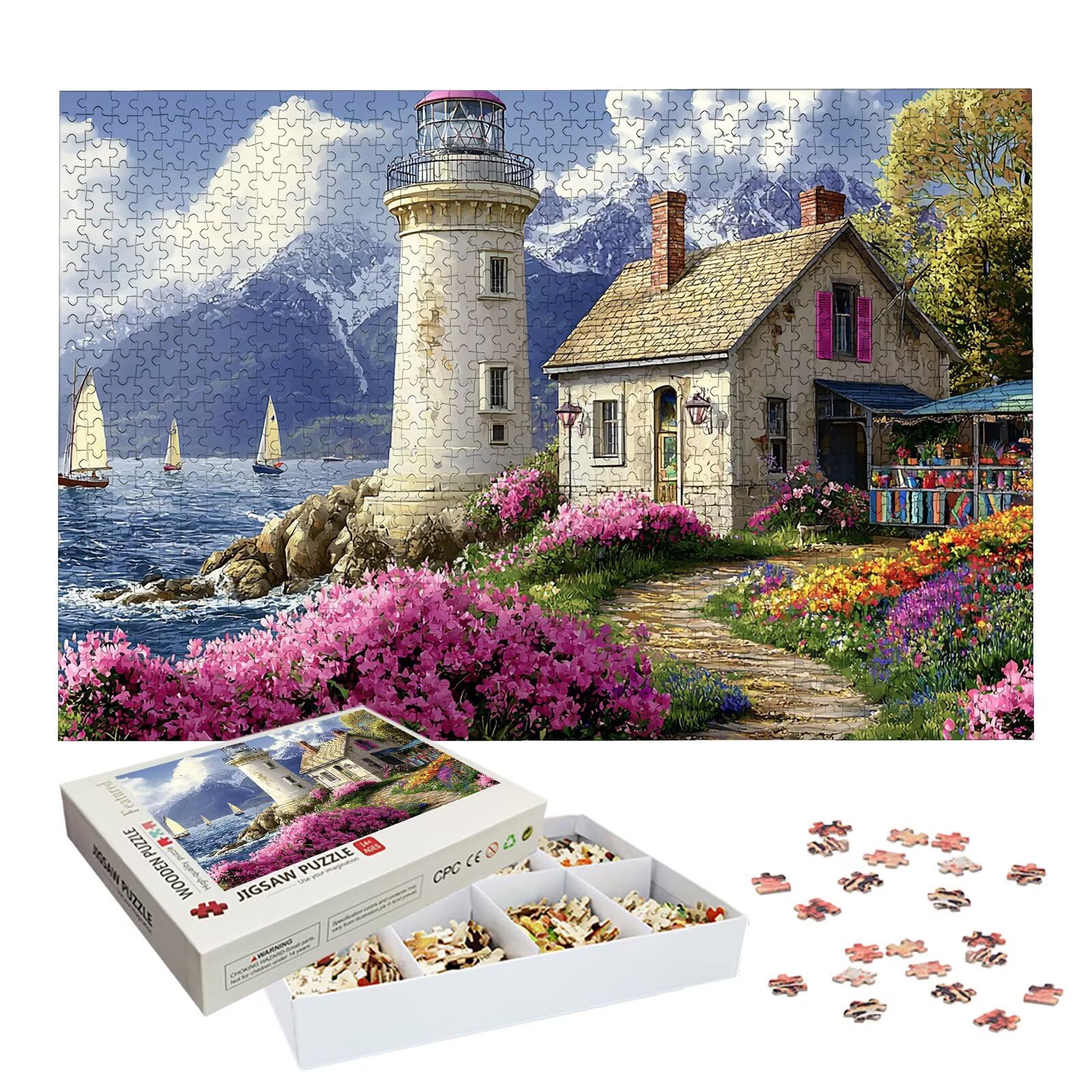 Puzzle 1000 Pezzi Giardino, Puzzle Paesaggio 1000 Pezzi Arte per Adulti e Bambini, Misura: 75x50 cm, Puzzles Legno per Adulti con Squisita Scatola di Imballaggio, Idea Regalo Donna, Regalo Uomo, -8865
