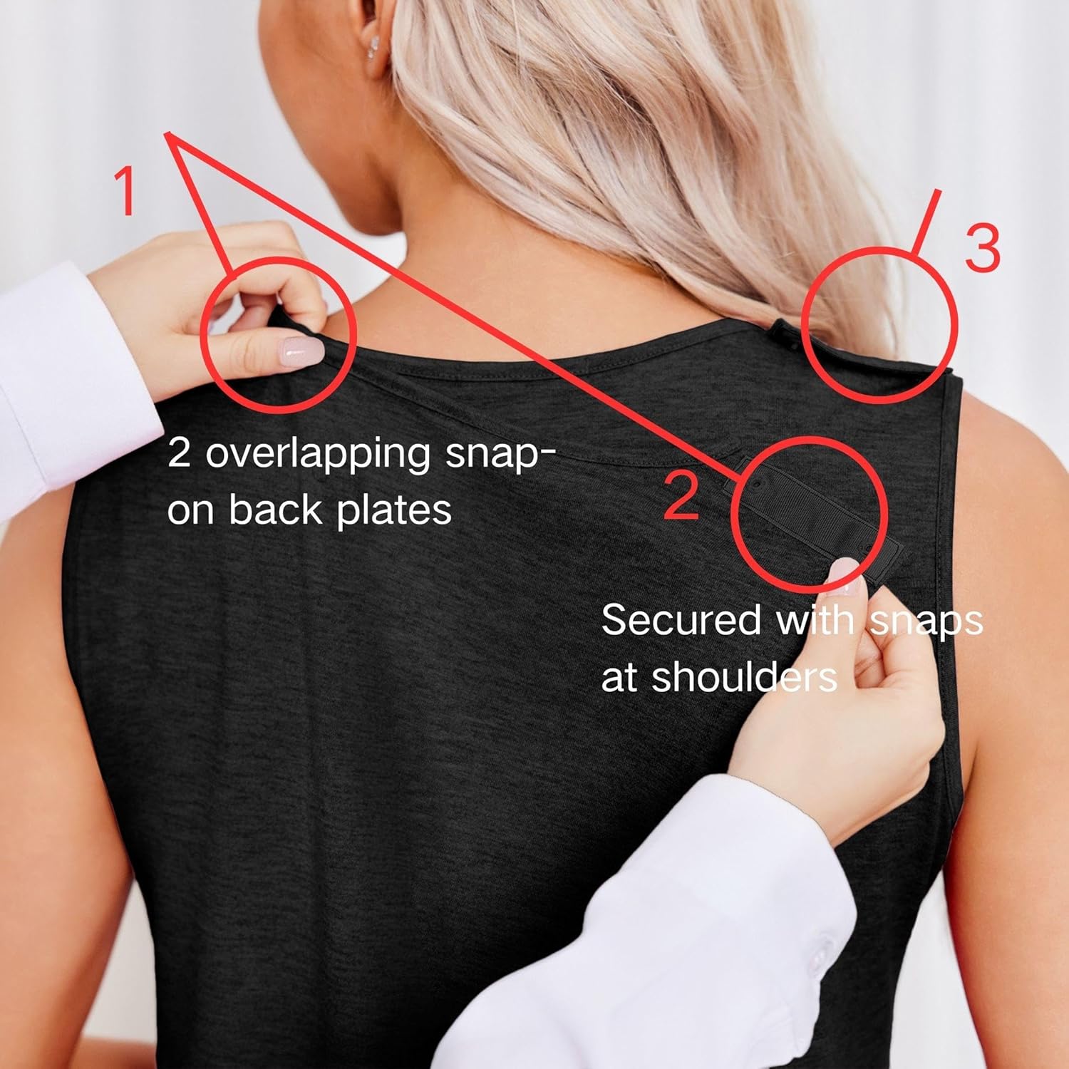 Deyeek Post Surgery Shirts for Women Shoulder Snap Tear Away Open Back Hospital Tank Tops Sleeveless Adaptive Clothing - Image 4