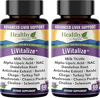 28-in-1 Advanced Liver Support with Milk Thistle – Liver Cleanse & Detox Supplement - Dandelion Root NAC Alpha Lipoic Acid Artichoke Extract Reishi Chaga Turkey Tail Mushroom Formula (2 Pack)